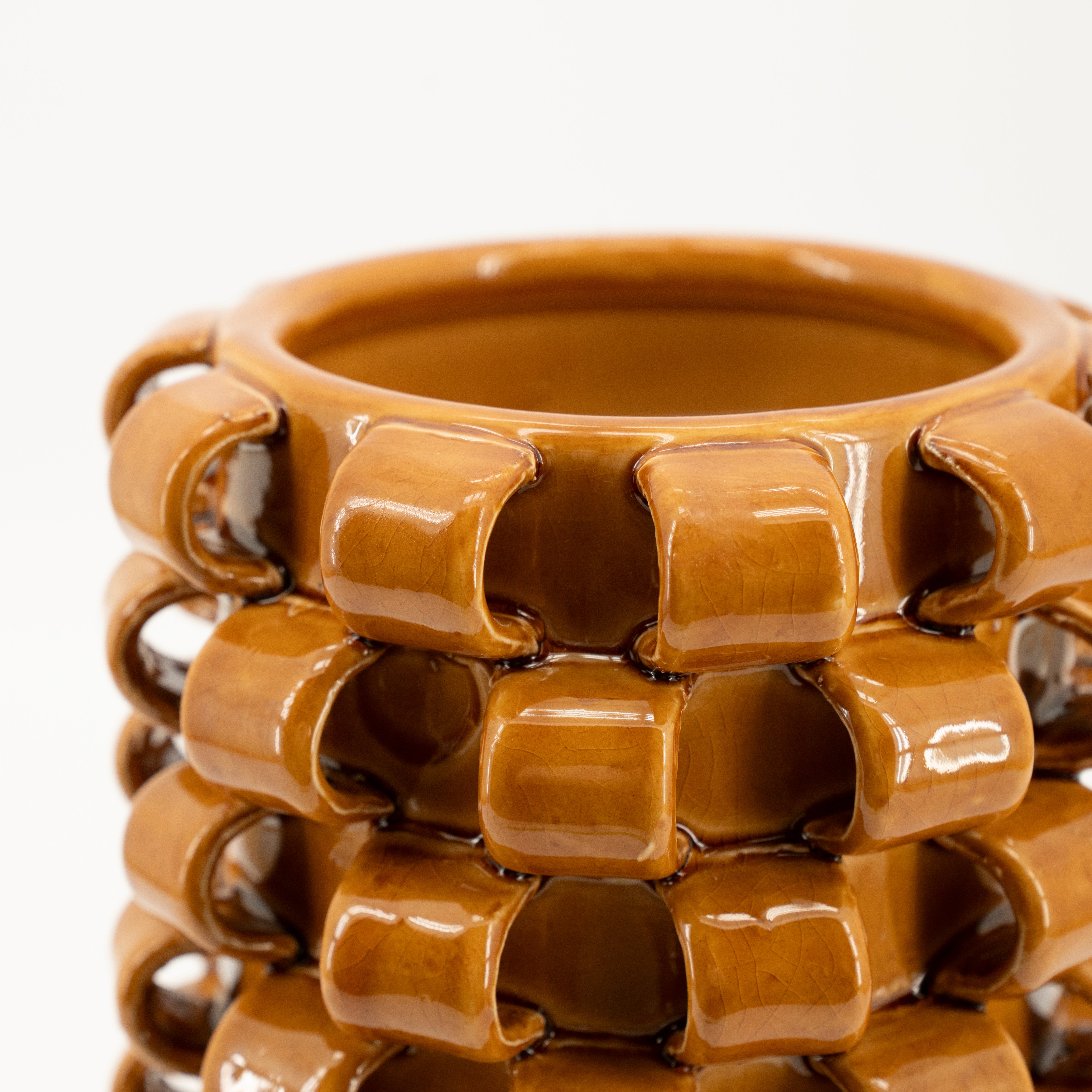 LOOPA mustard ceramic vase