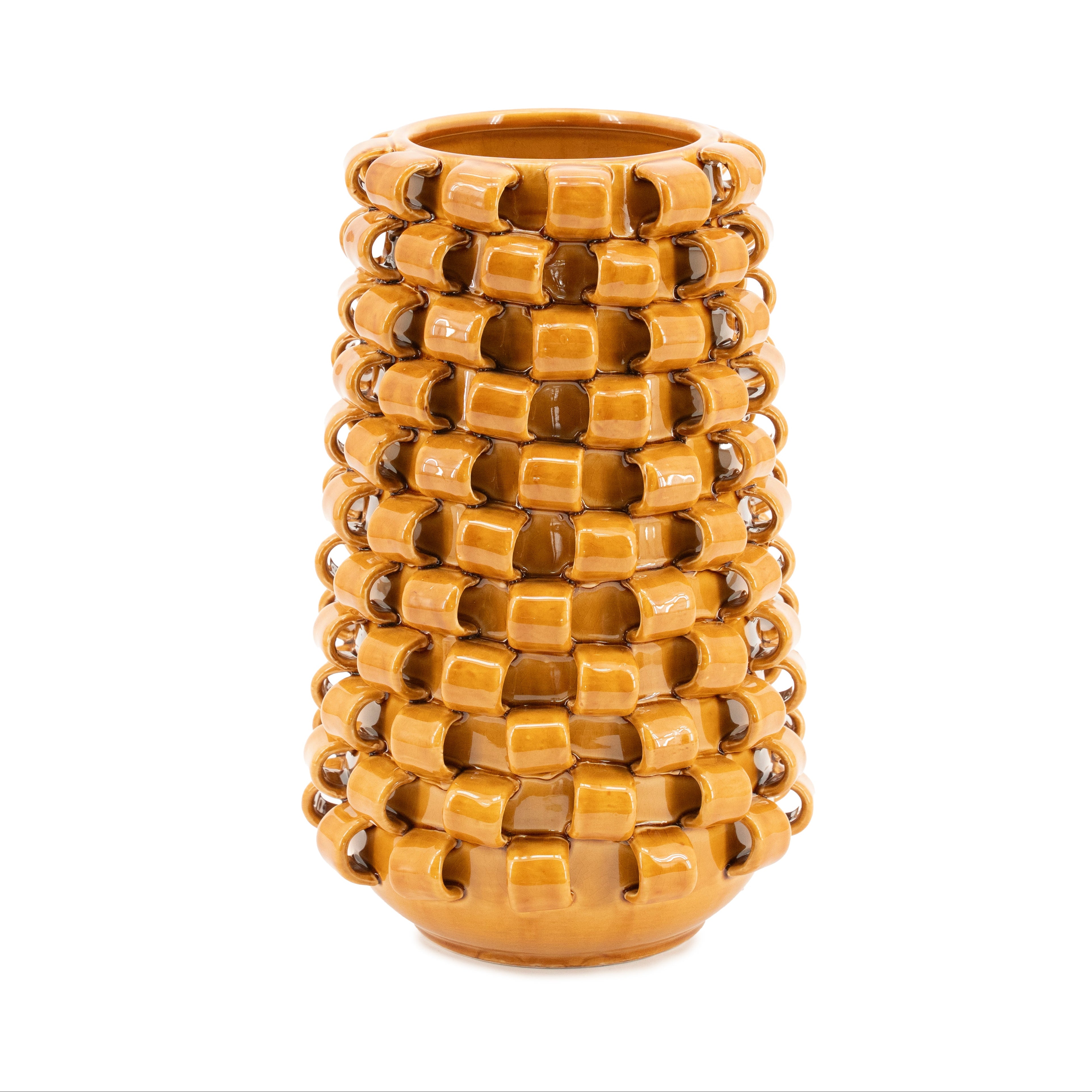 LOOPA mustard ceramic vase