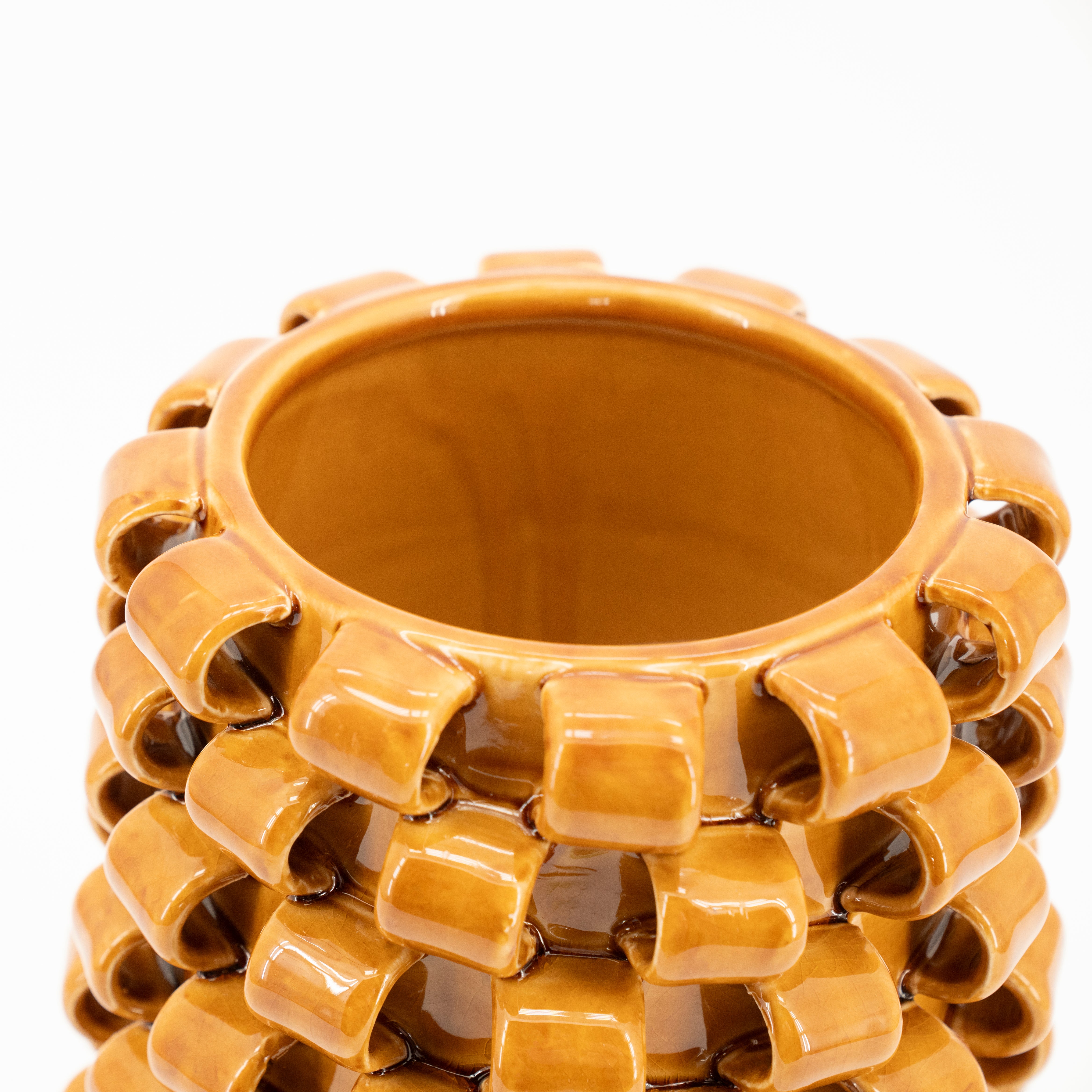 LOOPA mustard ceramic vase