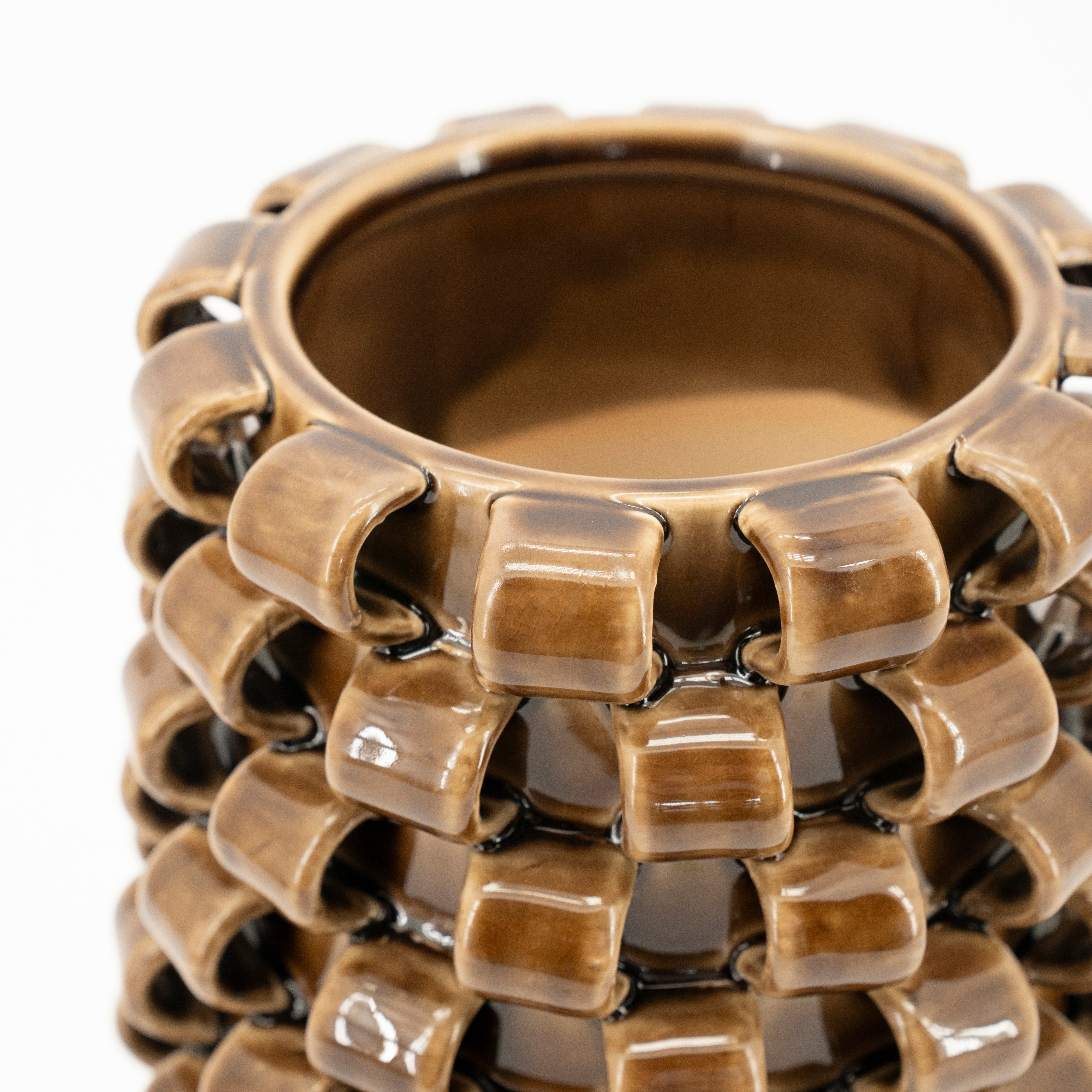 Váza LOOPA hnedá keramika