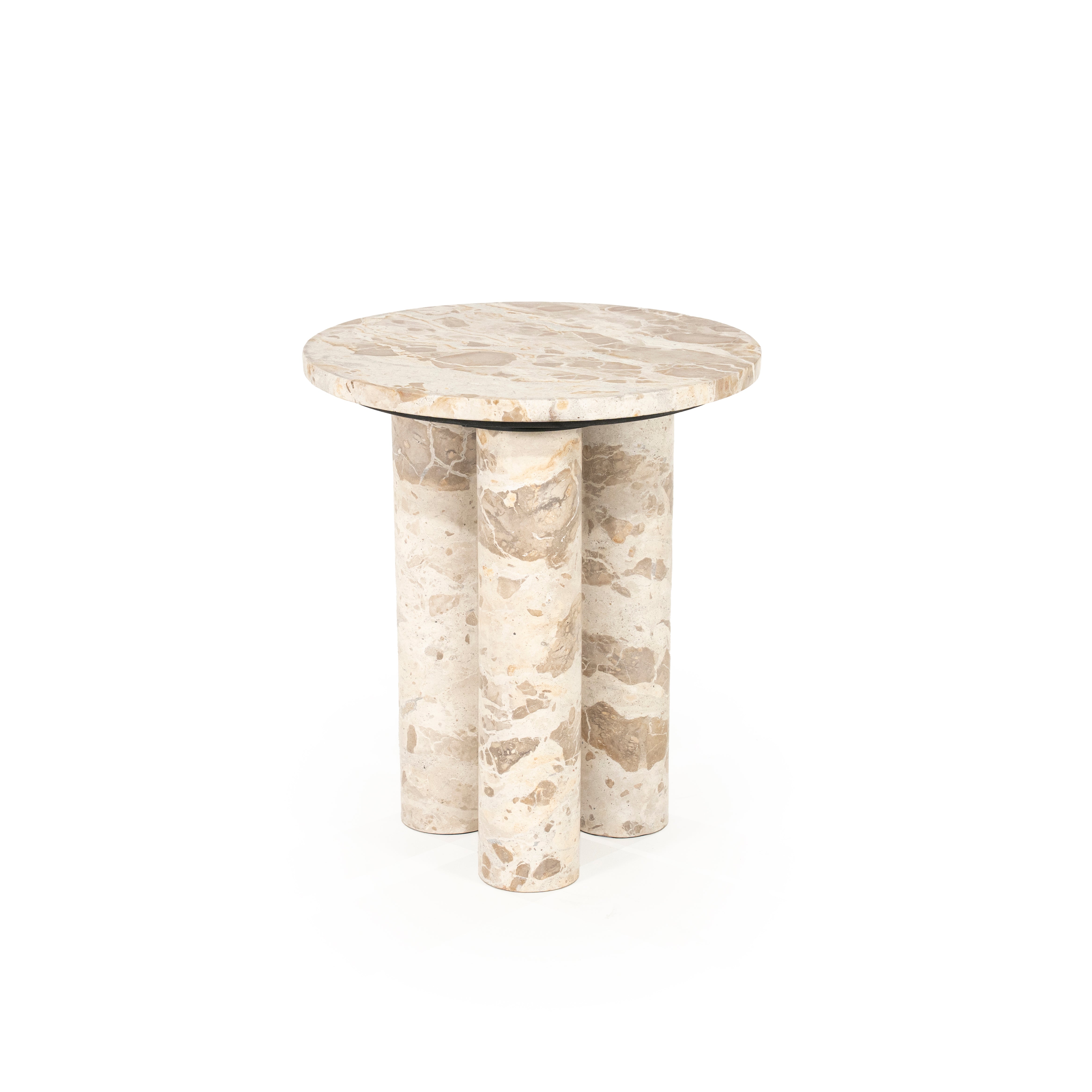 MARMO beige marble side table
