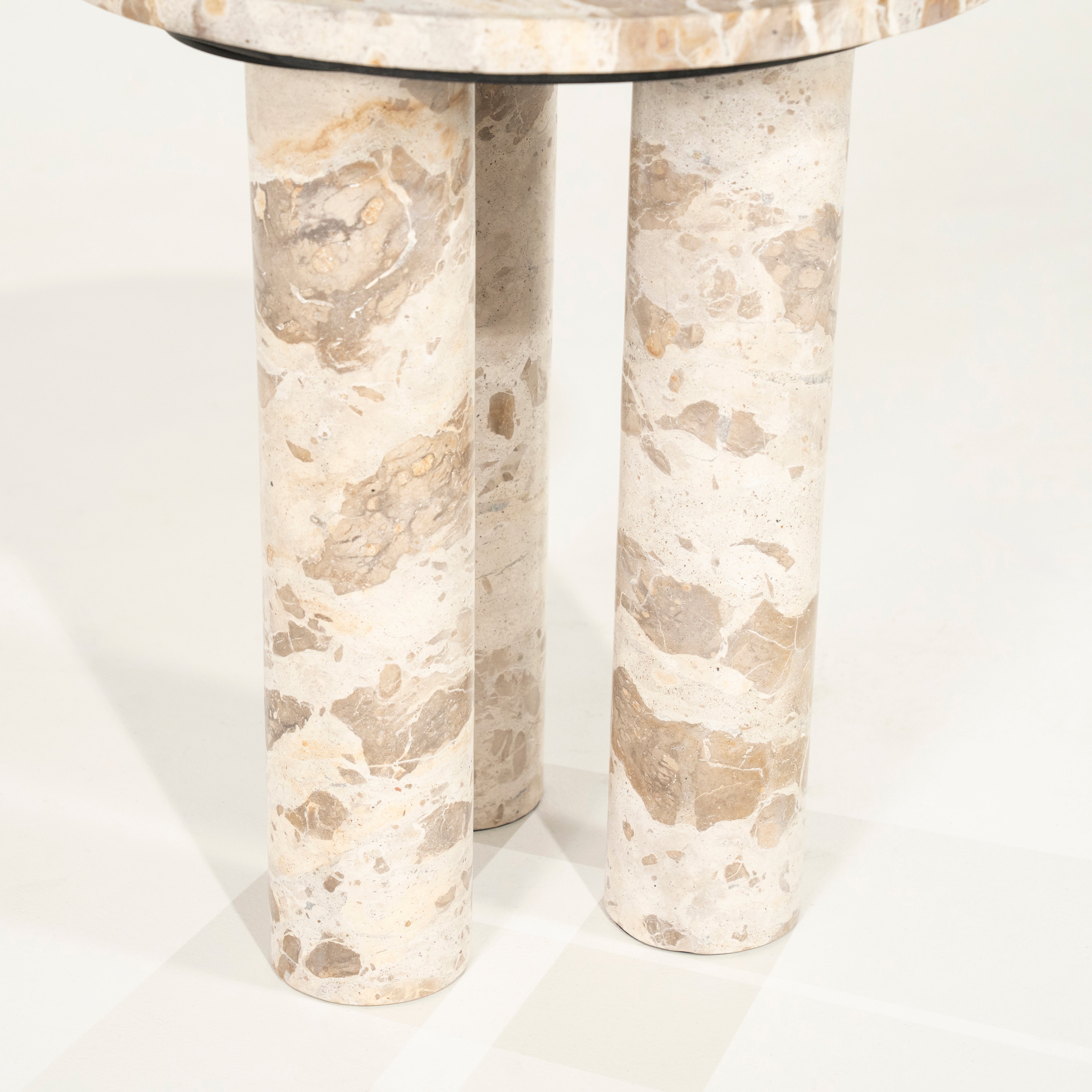 MARMO beige marble side table