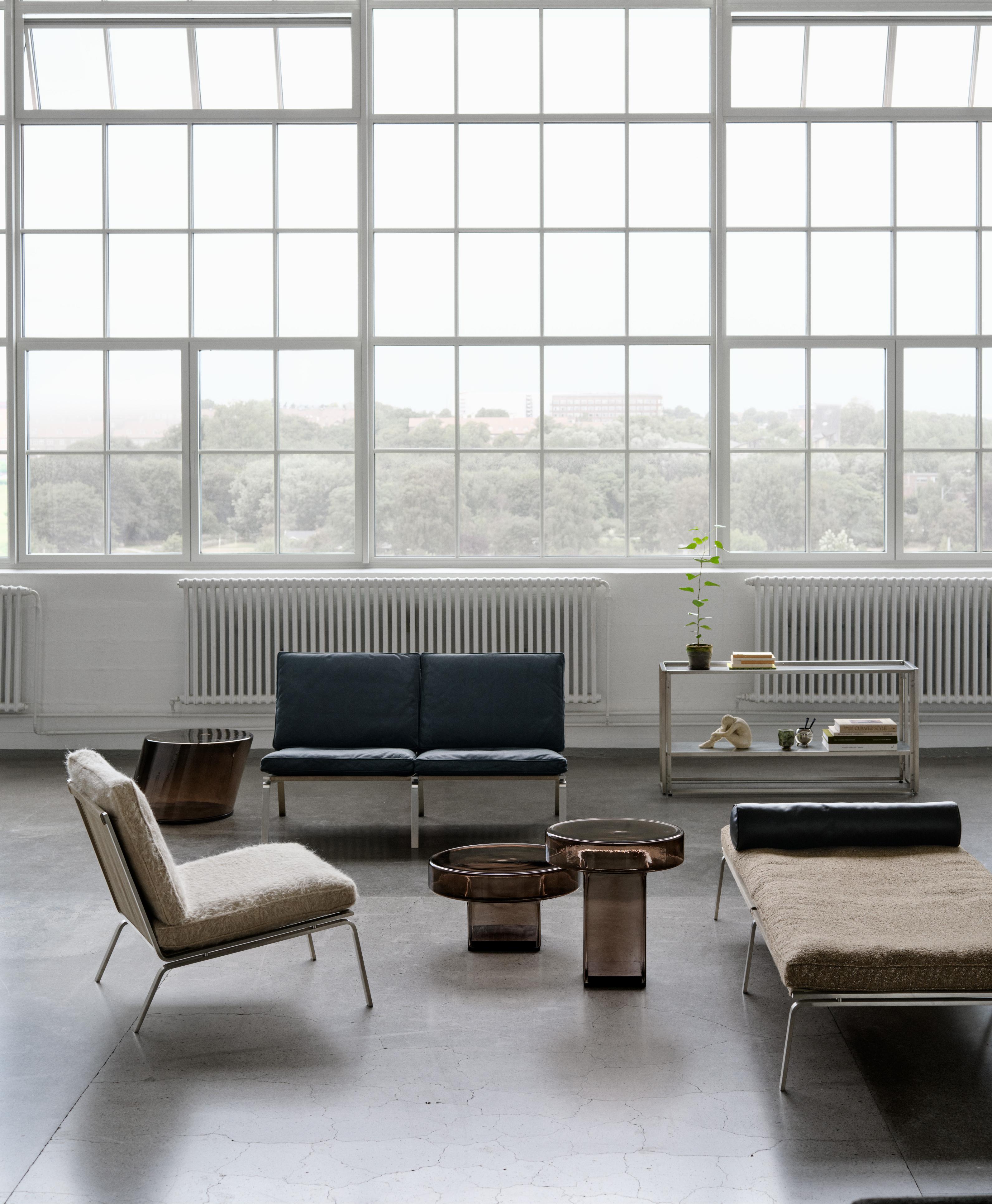 Bočný stolík NAKED zelené sklo