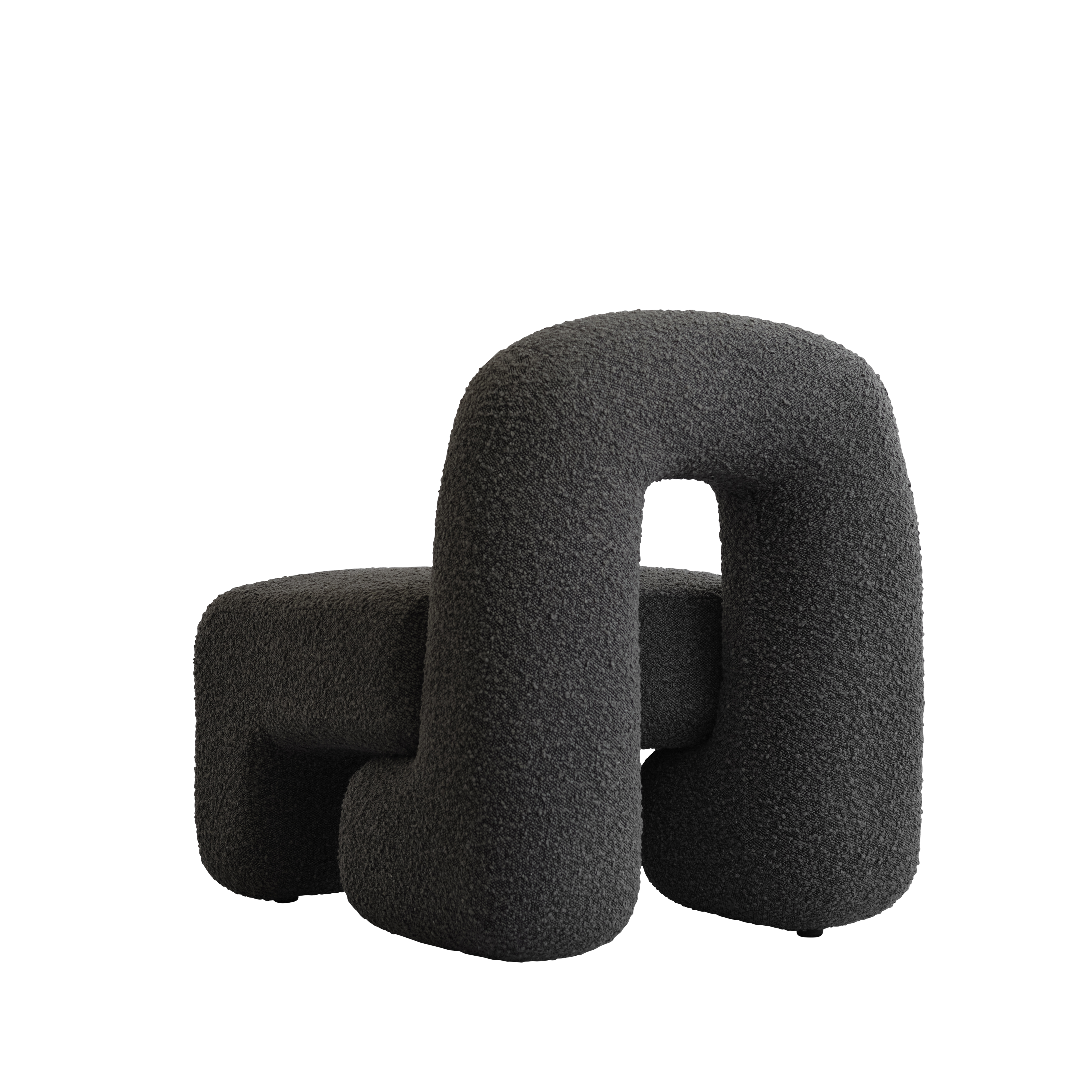 DAIKU Armchair in Gray-Brown Boucle