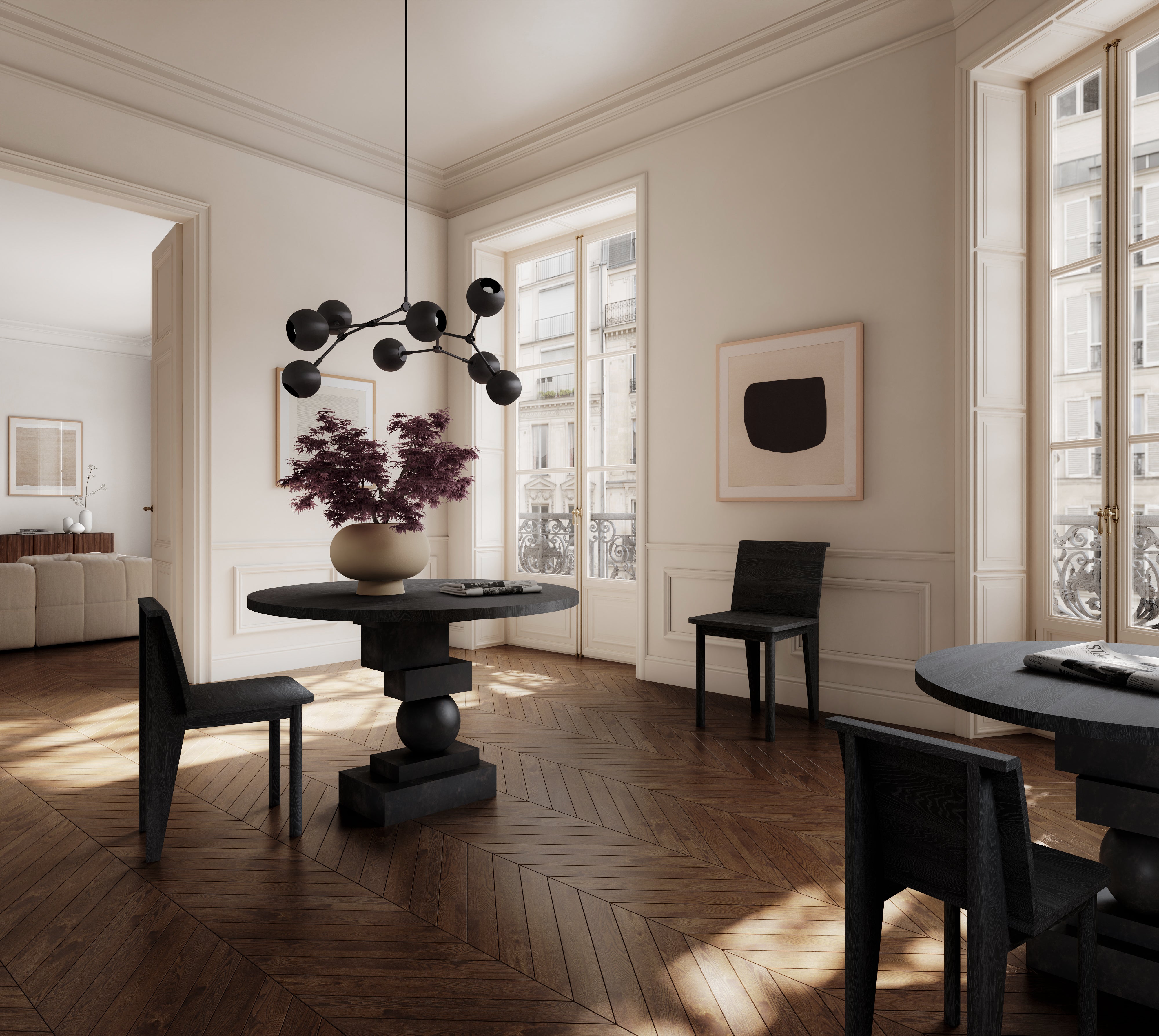 BRUTUS SLIM Chair black oak