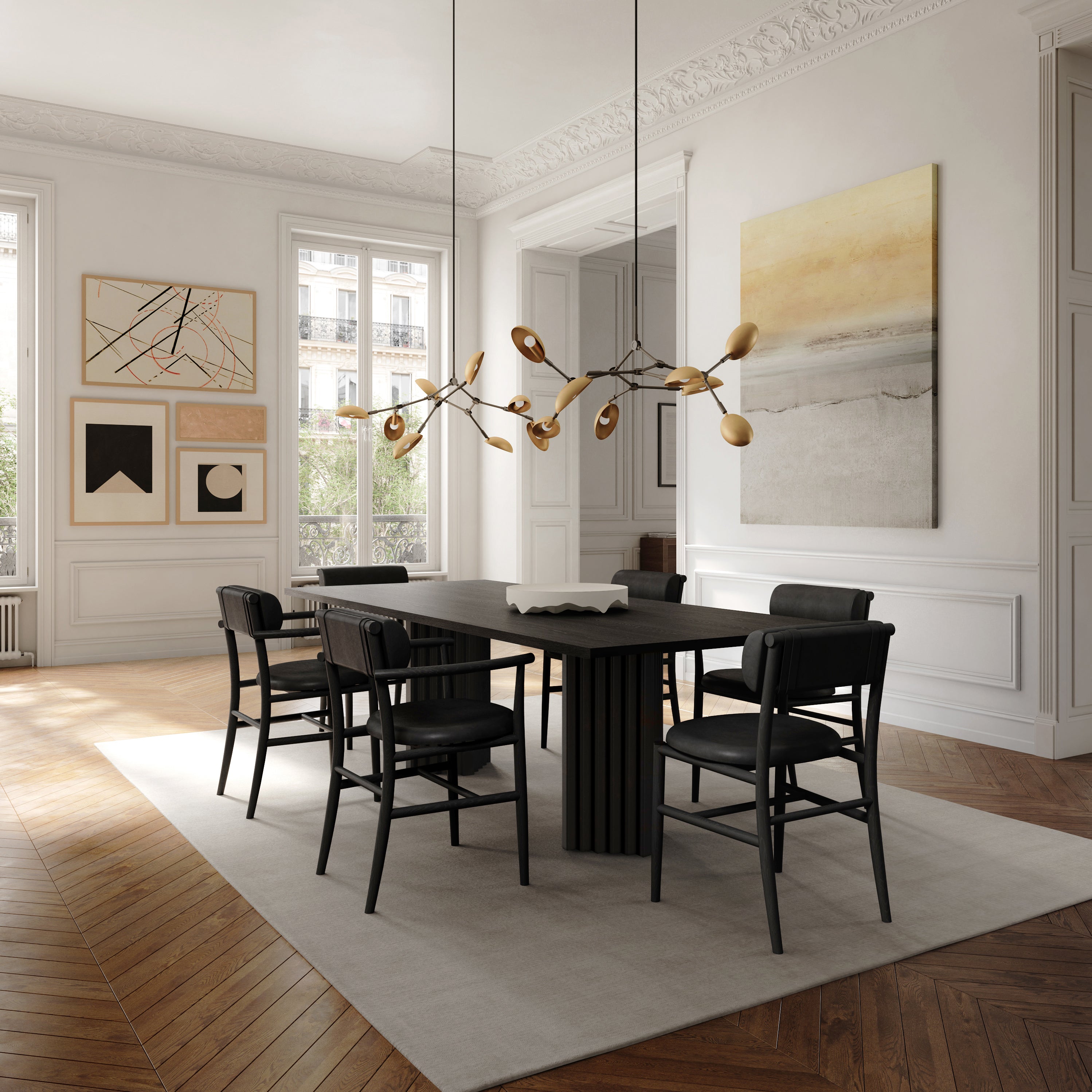 Dining table ARC black oak