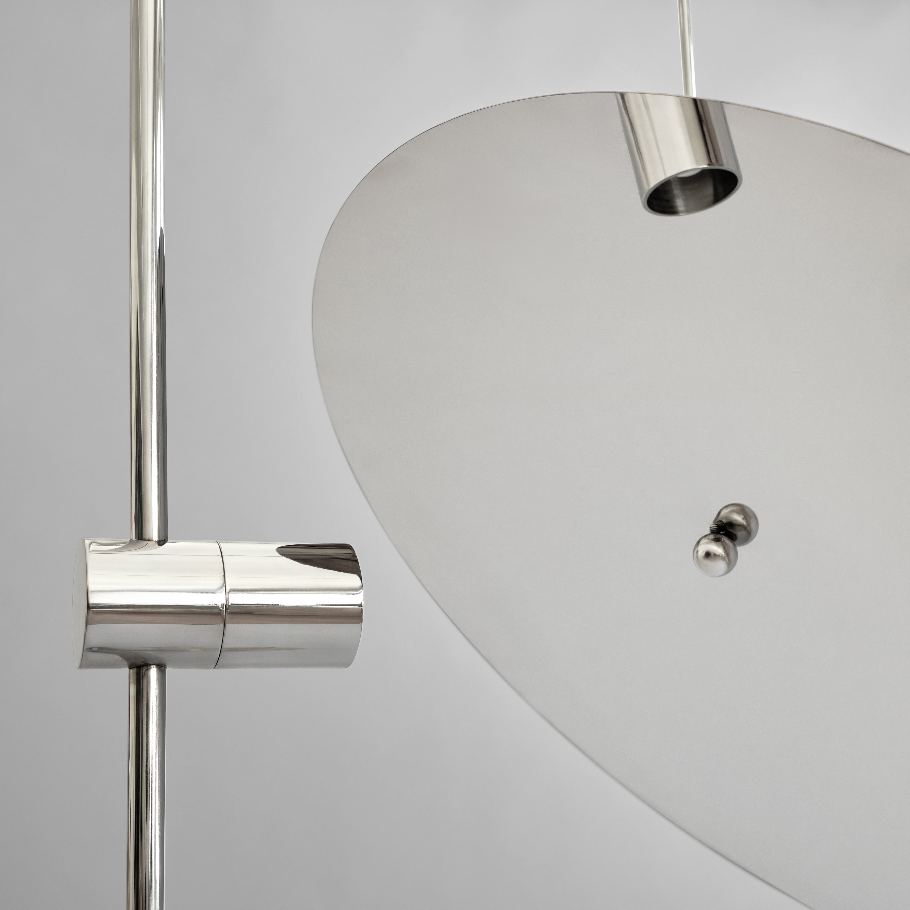 MOON floor lamp in chrome and travertine