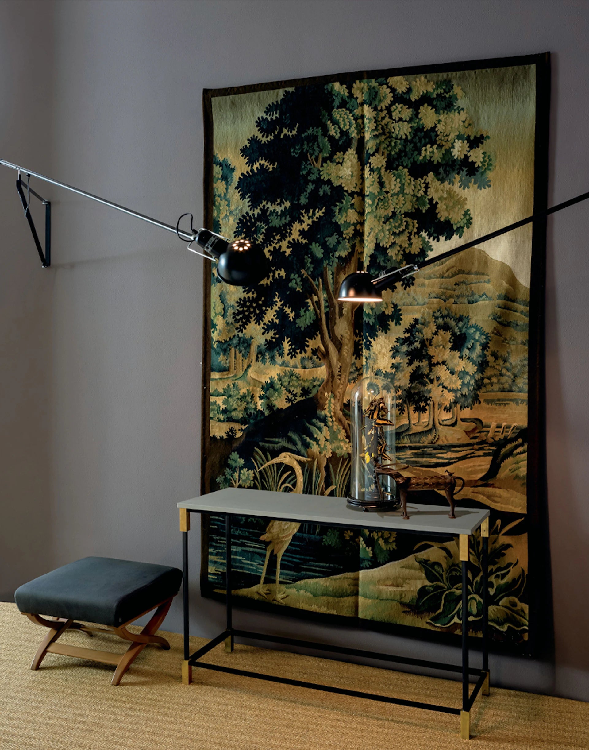 Nástenná lampa s ramenom 265 biela