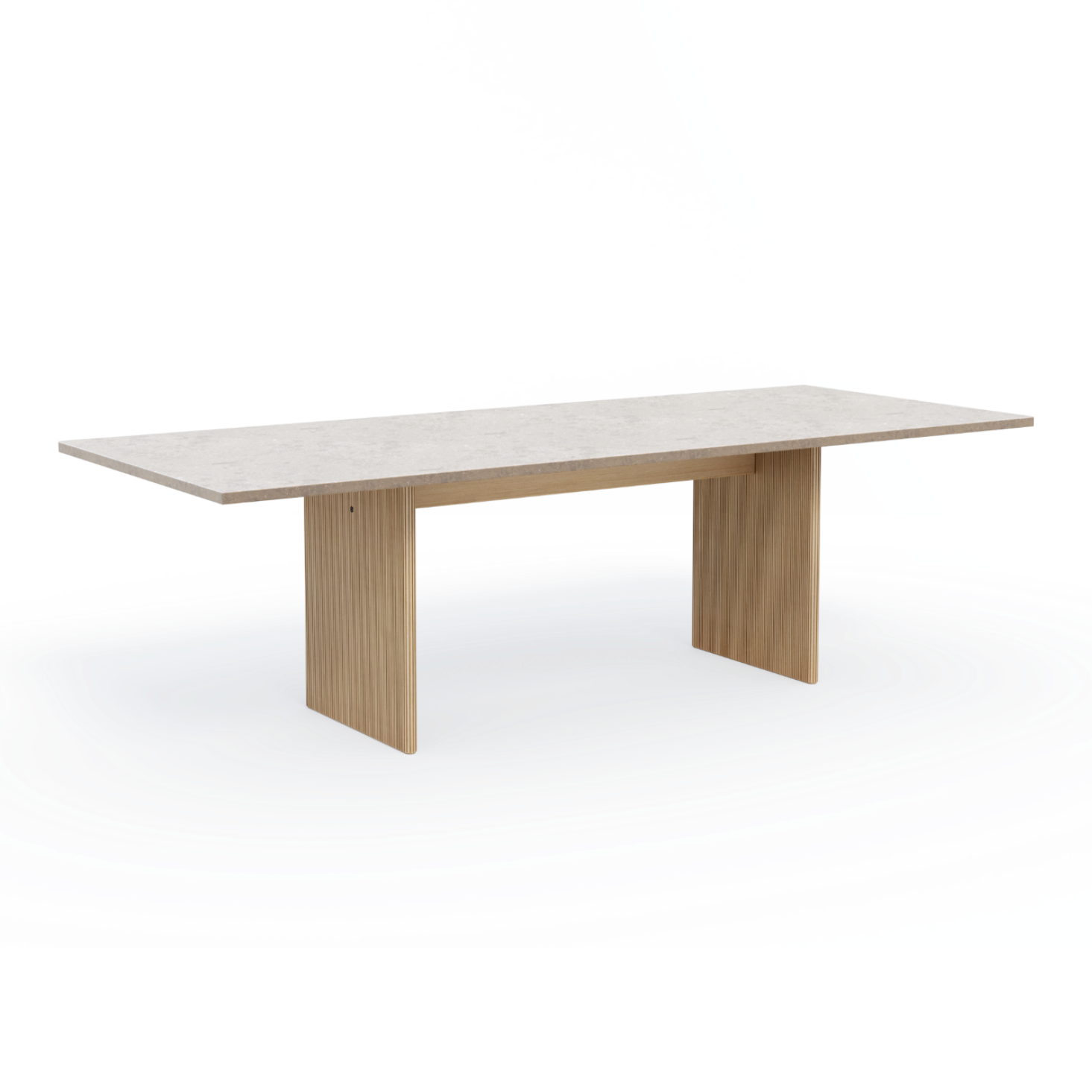 CABIN Table with Gray Limestone Top and Light Oak Base