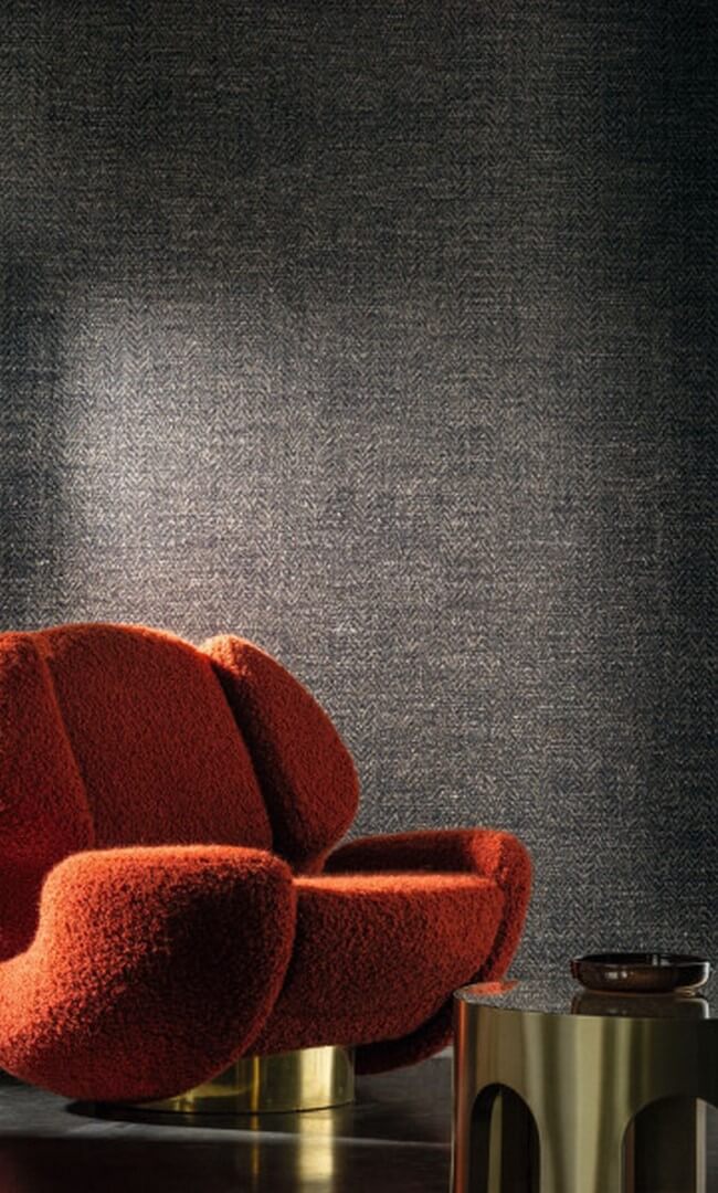 Textilná tapeta so štruktúrou v rybej kosti ELBERT - NUDE béžová