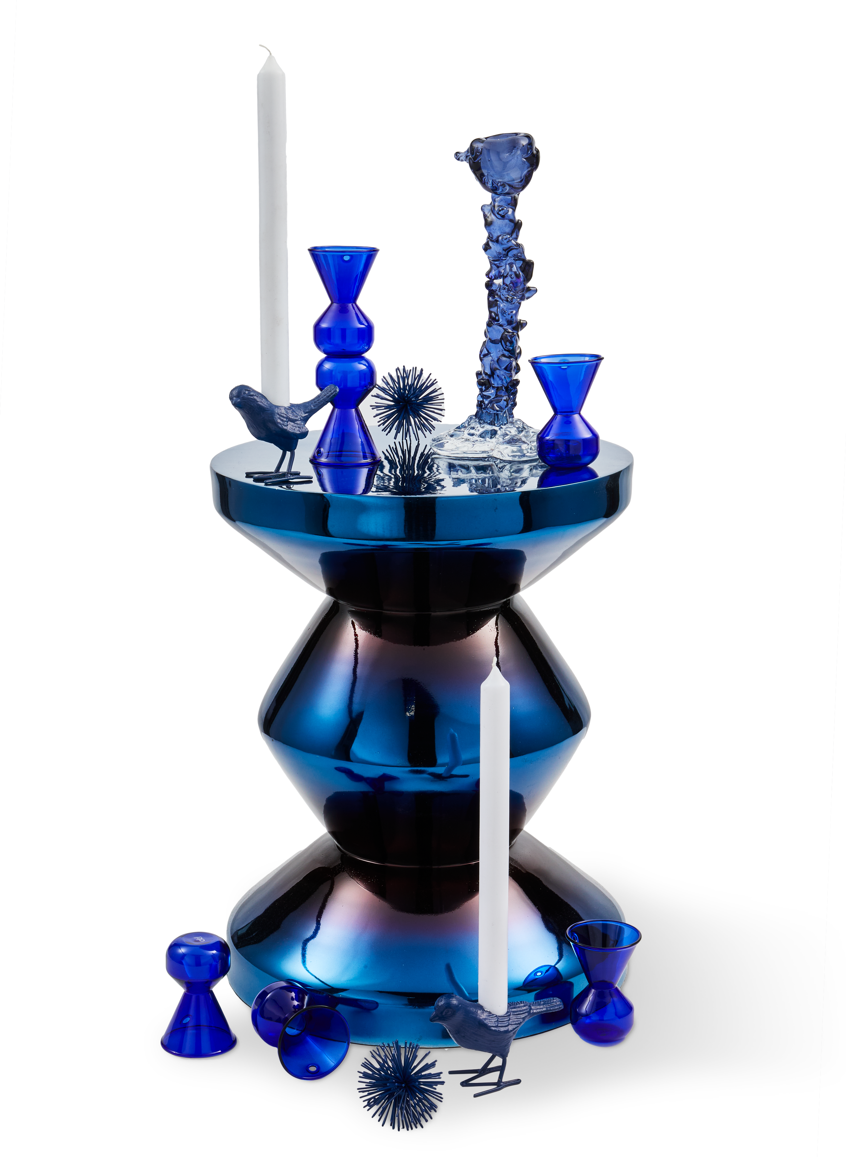 Stolička ZIG ZAG METAL tmavomodrá