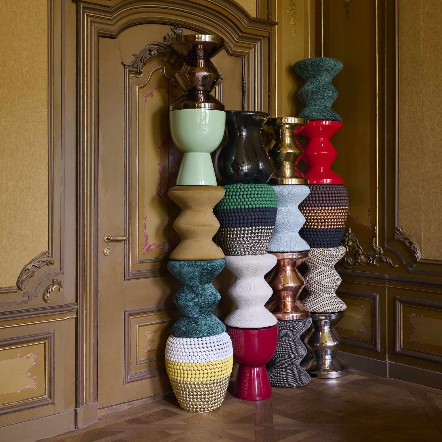 Stolička ZIG ZAG METAL tmavomodrá