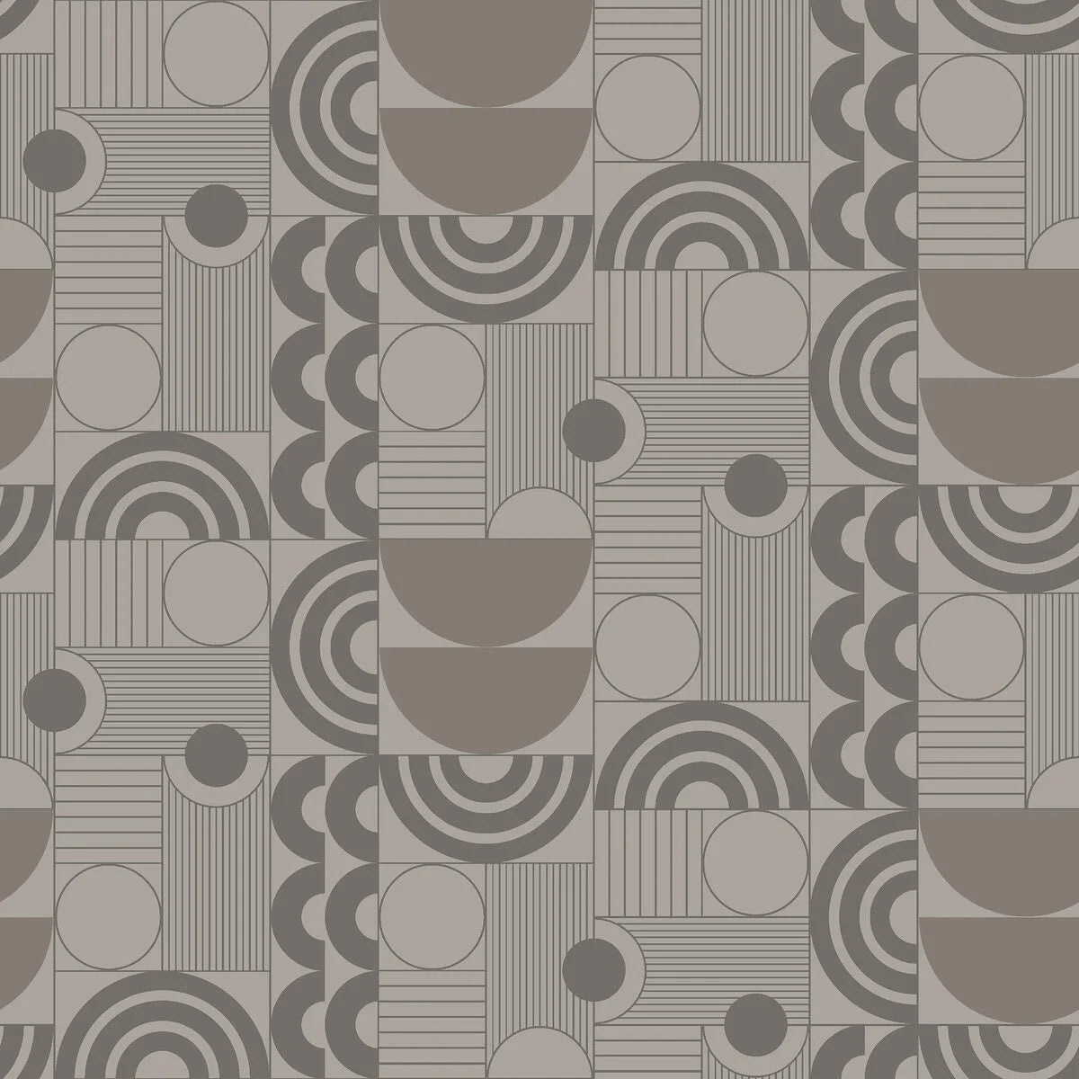 Non-woven paper wallpaper with a geometric pattern COSMOPOLITAN brown