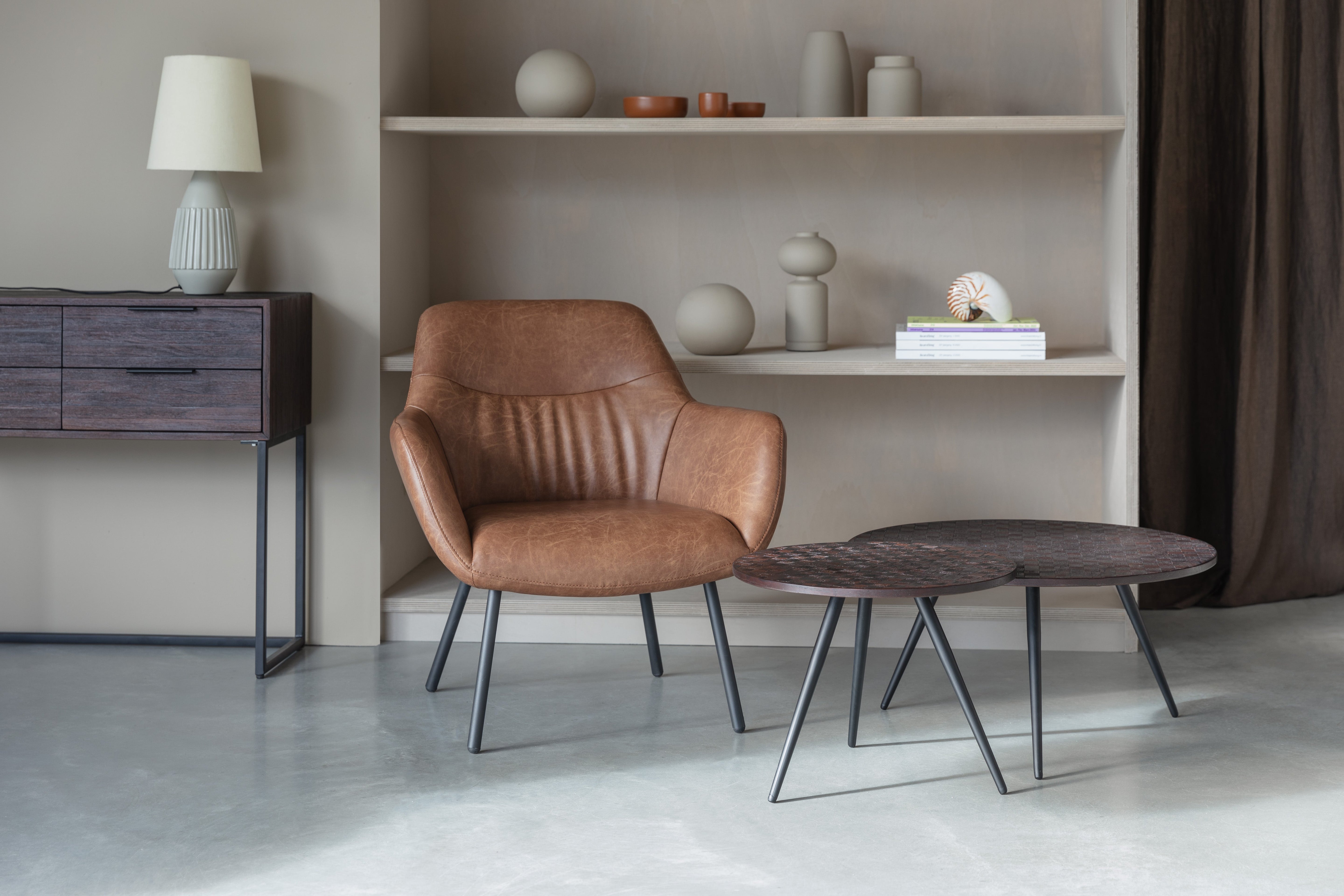 Fotel DUDE hnedá ekologická koža