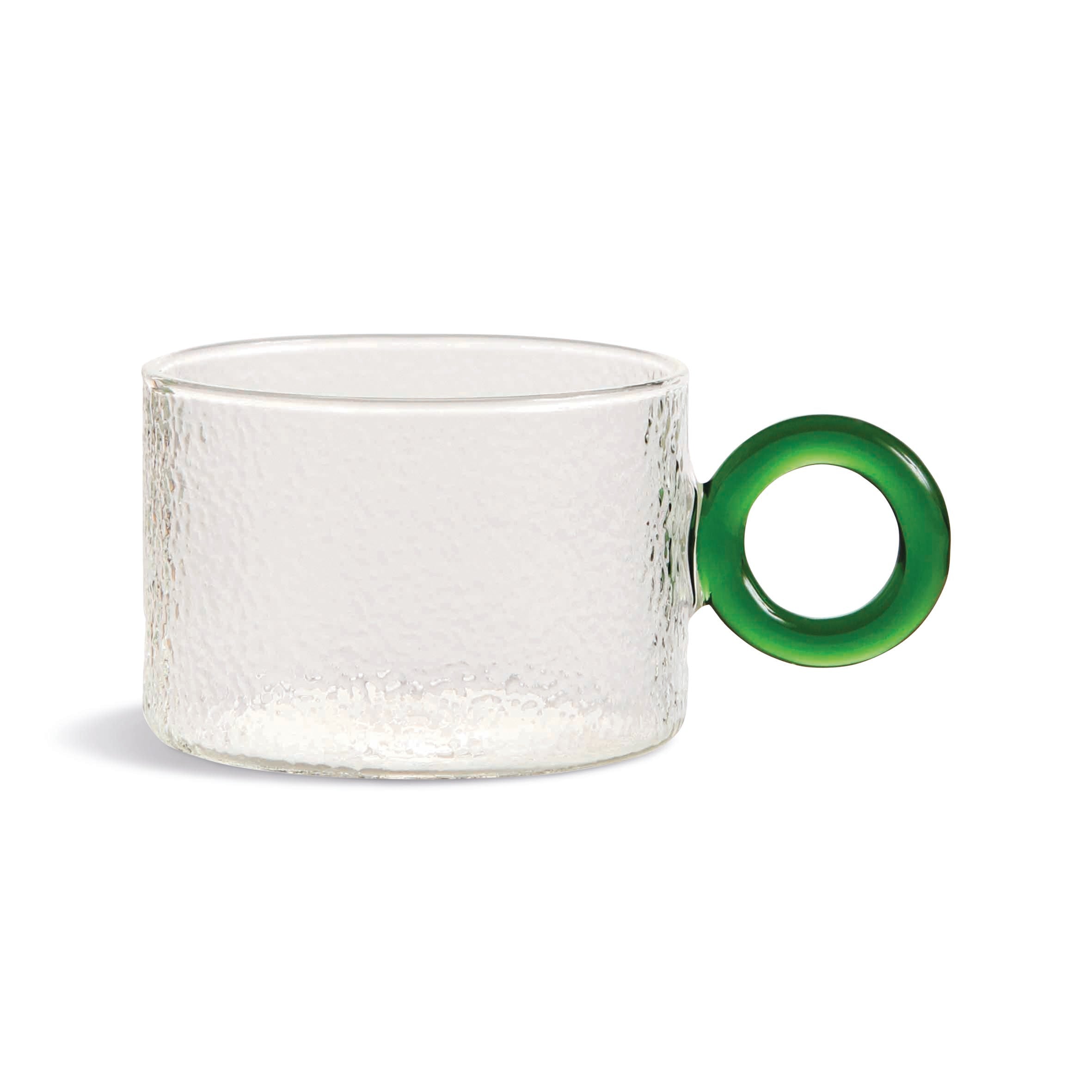 CHIQUITO Glass Cup Set with Colorful Handles