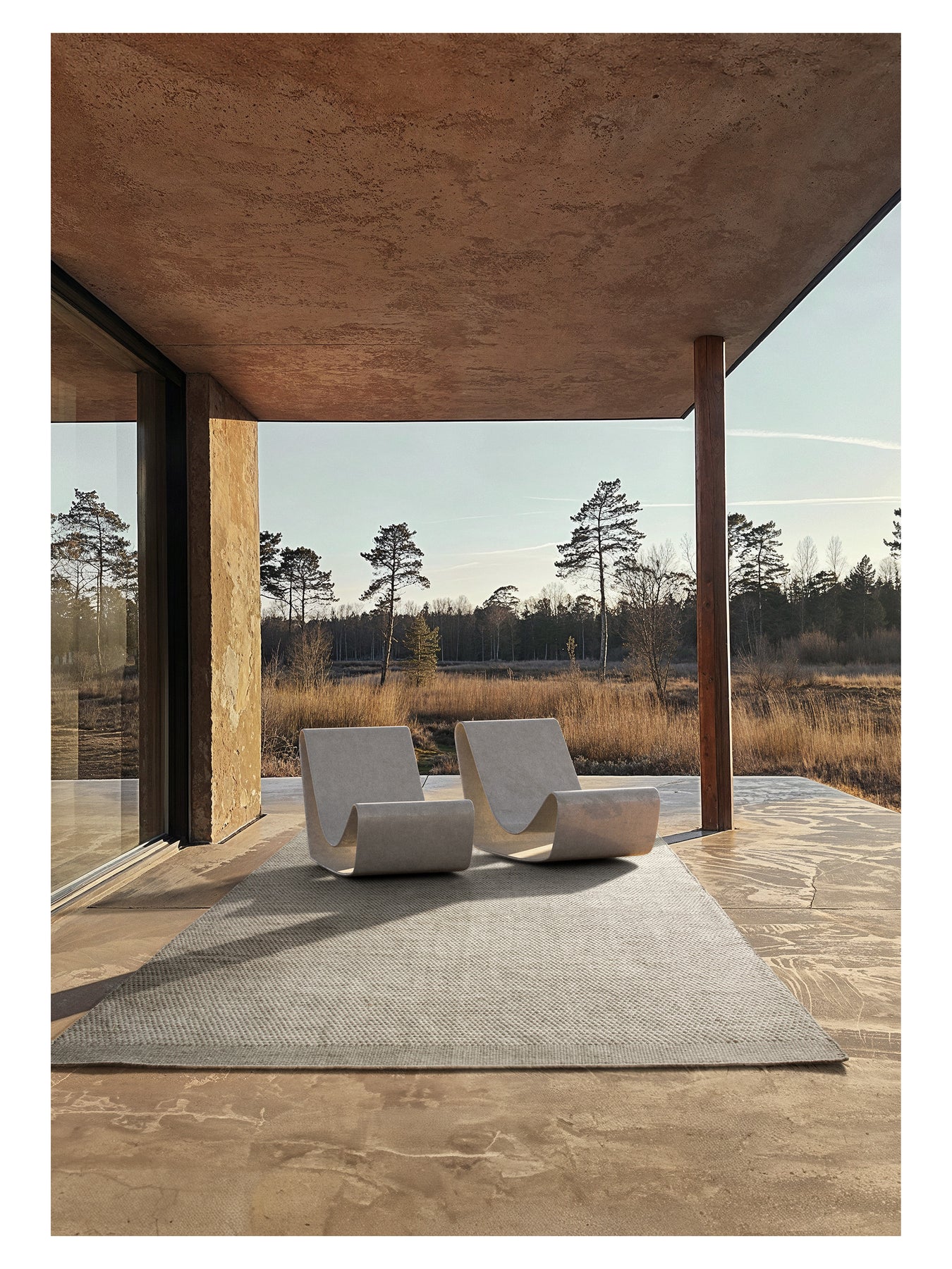 Kruhový koberec ADONIC MIST zlomená biela