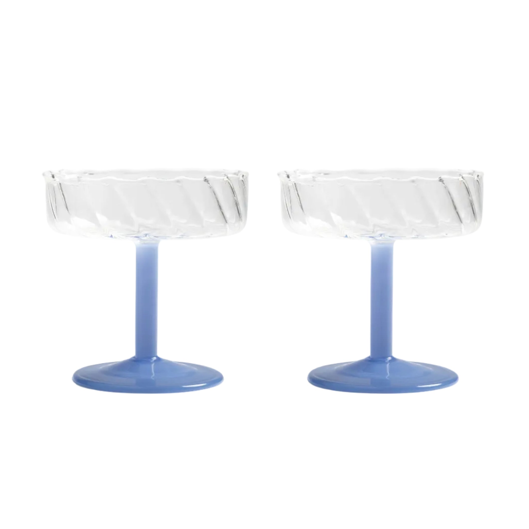 Súprava sklenených pohárov TWIRL modrá
