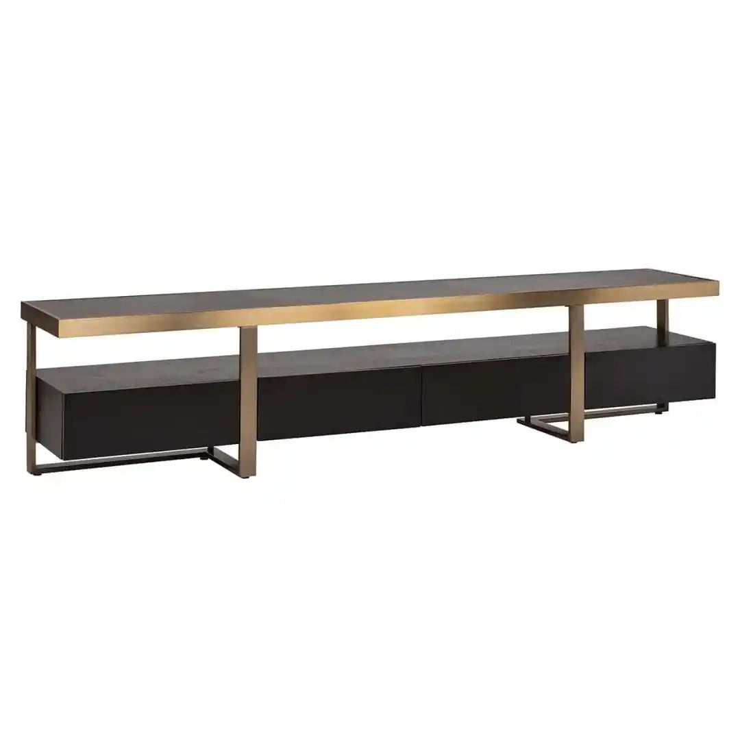 DIDDLEY TV Cabinet black with brass finish