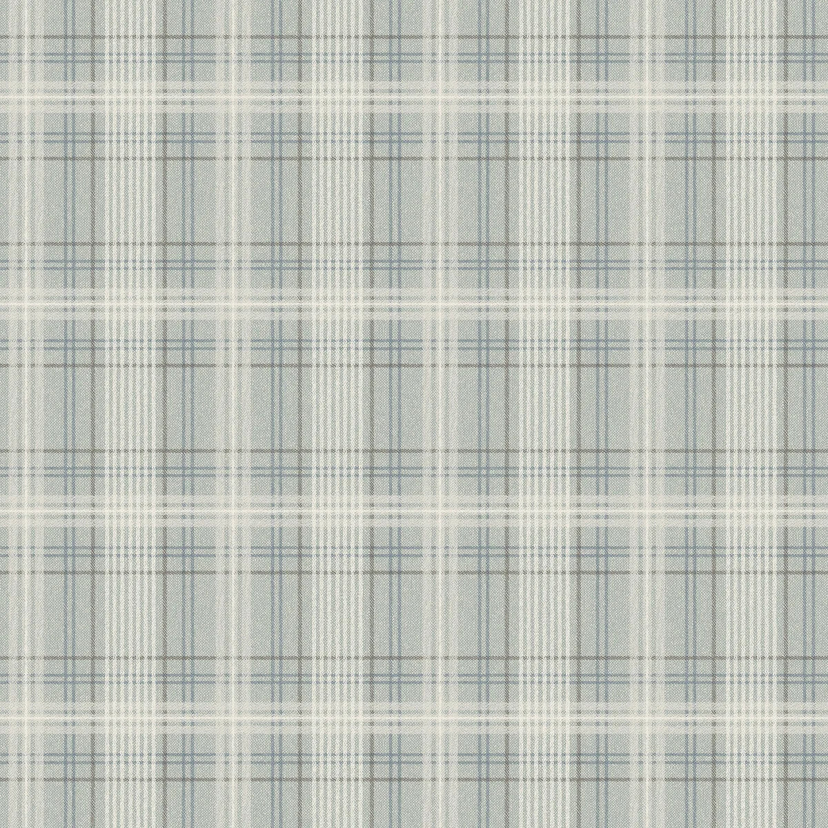 Geometric Pattern Wallpaper in Scottish Check TAILOR’S TWEED Turquoise with Beige