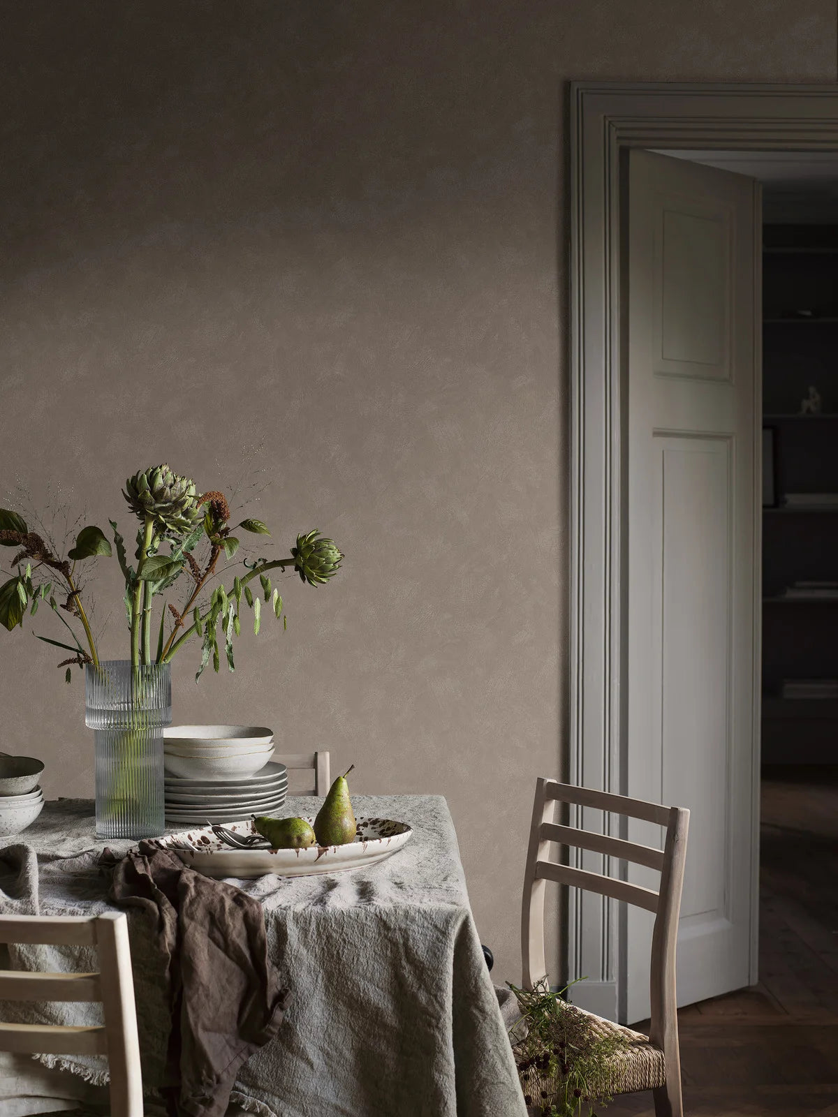 Painter's Wall Plaster Effect Wallpaper in Muted Beige