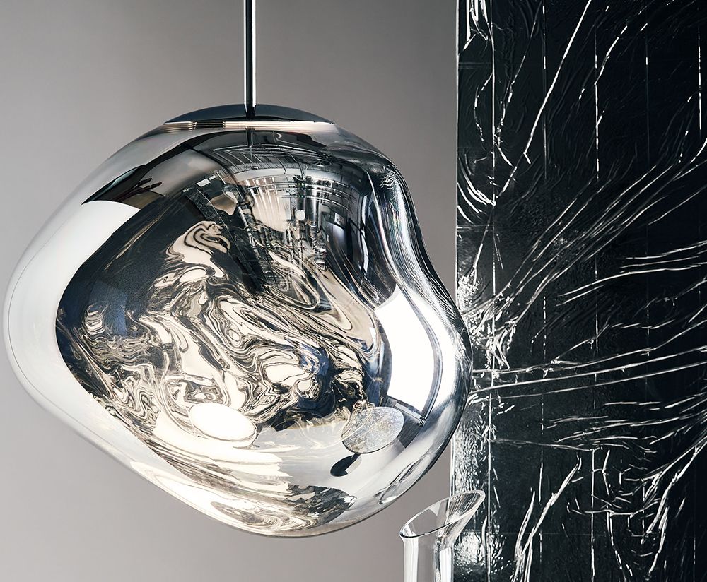 Závesná lampa MELT ROUND strieborná