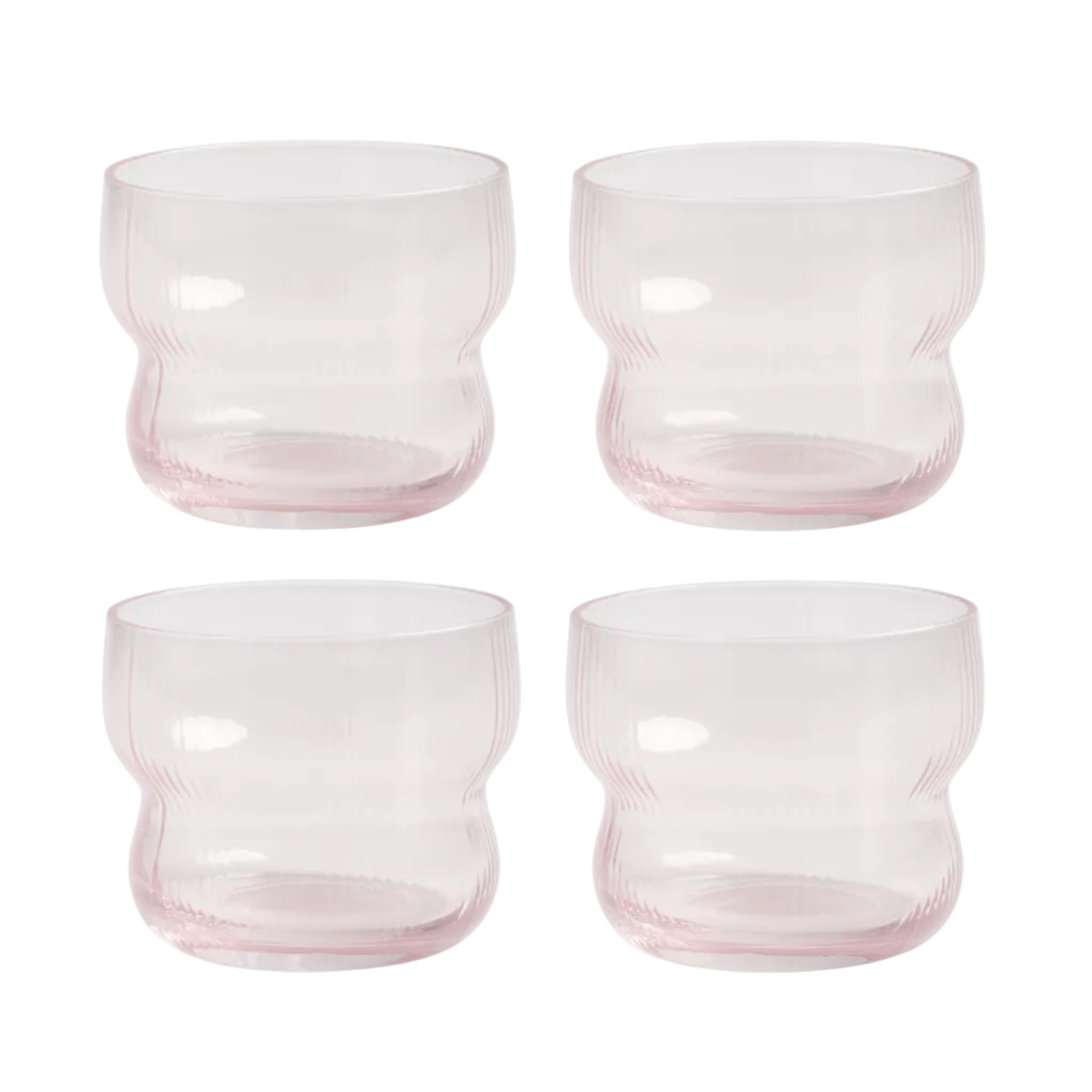 CIRCUS set of pink glass tumblers