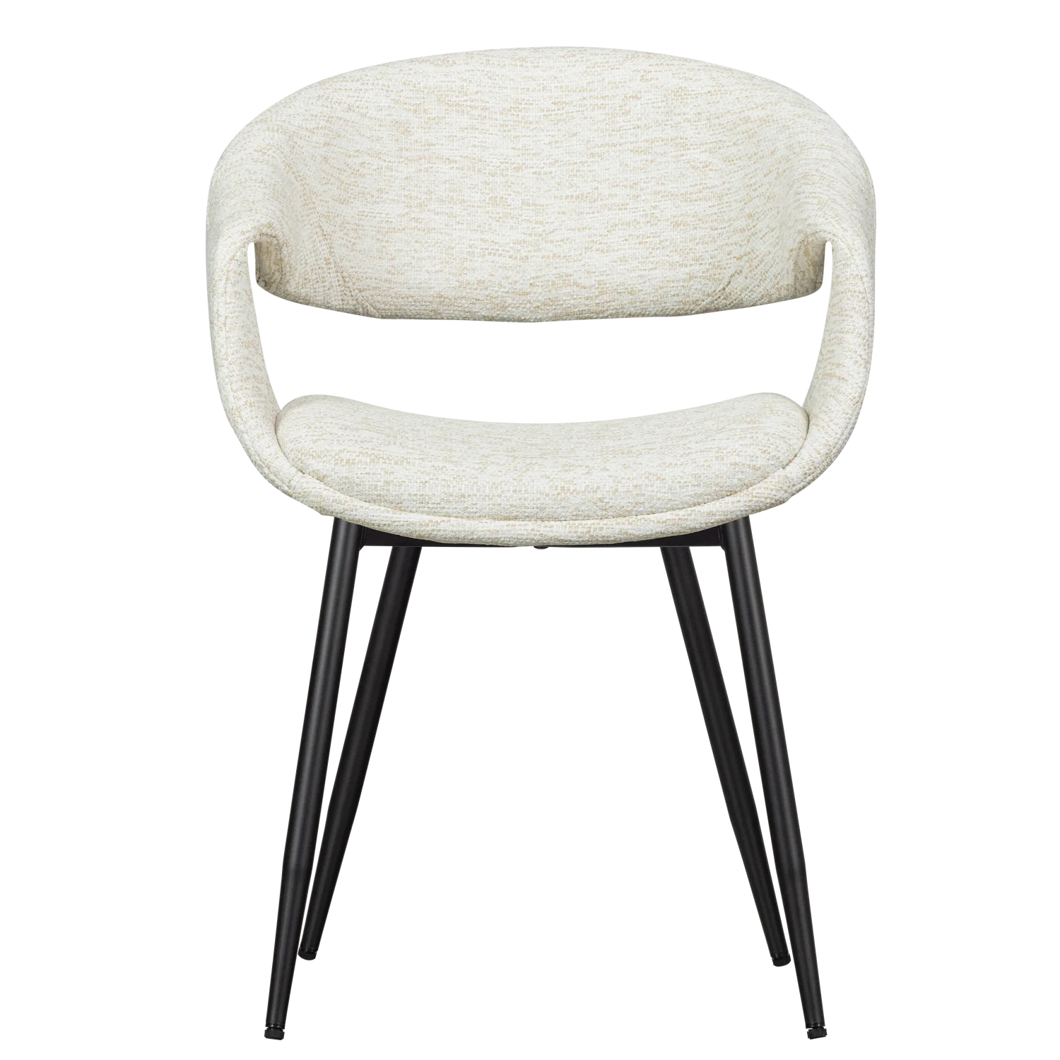 Kreslo s opierkami YOSSI krémové s čiernym kovovým podstavcom