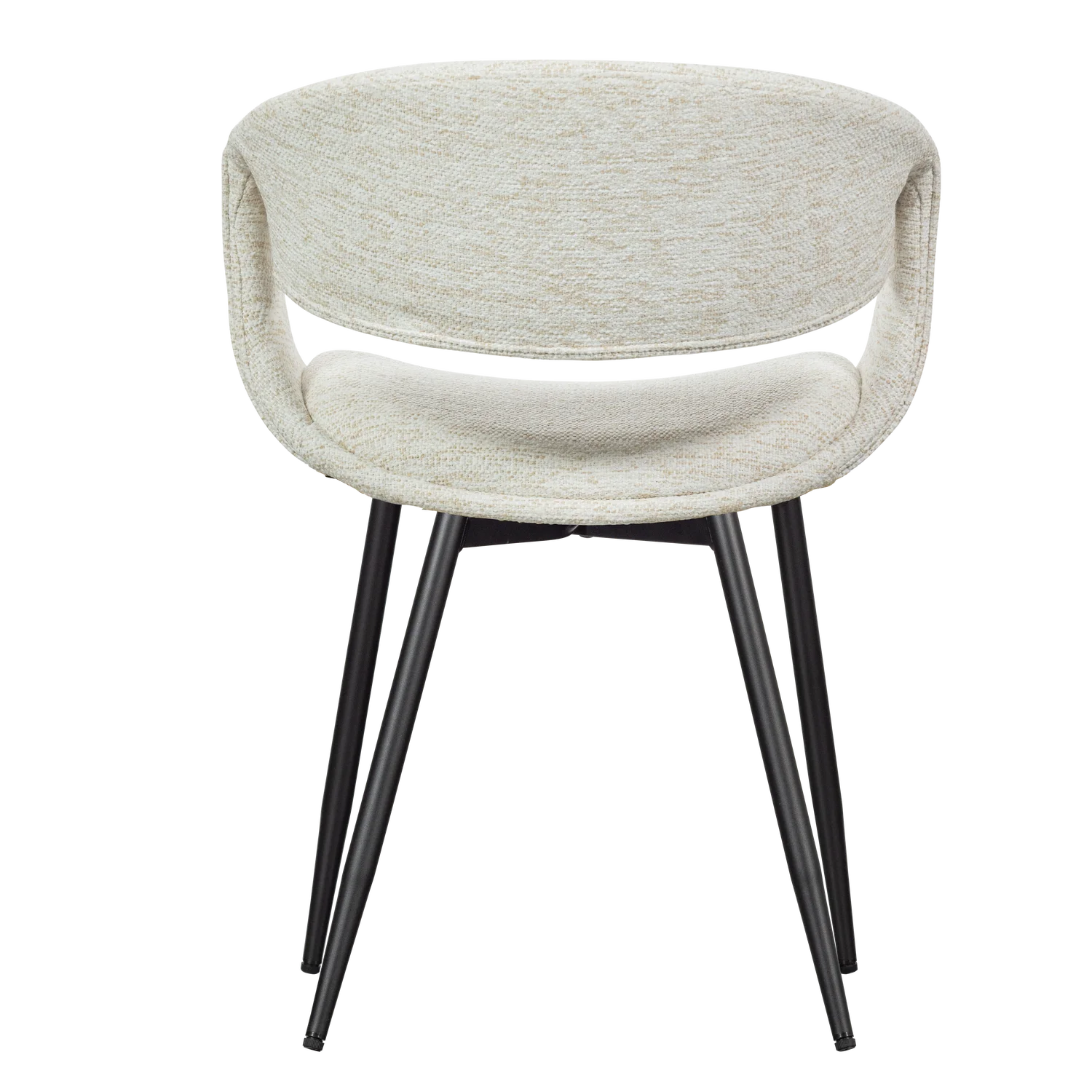 Kreslo s opierkami YOSSI krémové s čiernym kovovým podstavcom