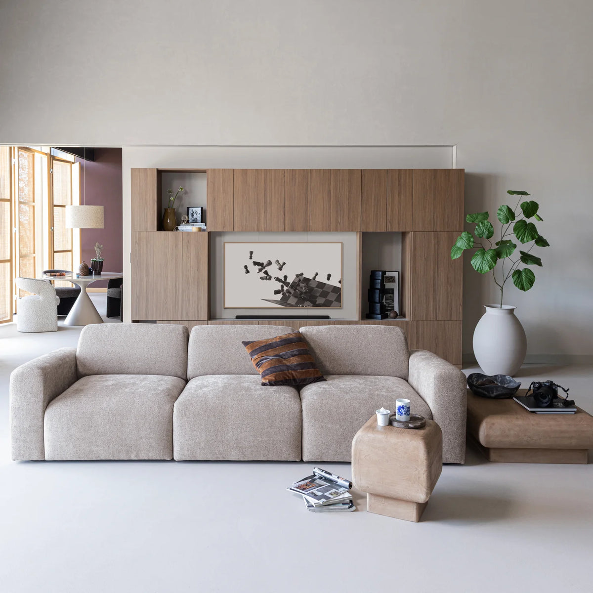 Sofa 3-osobová UMINA khaki šenil