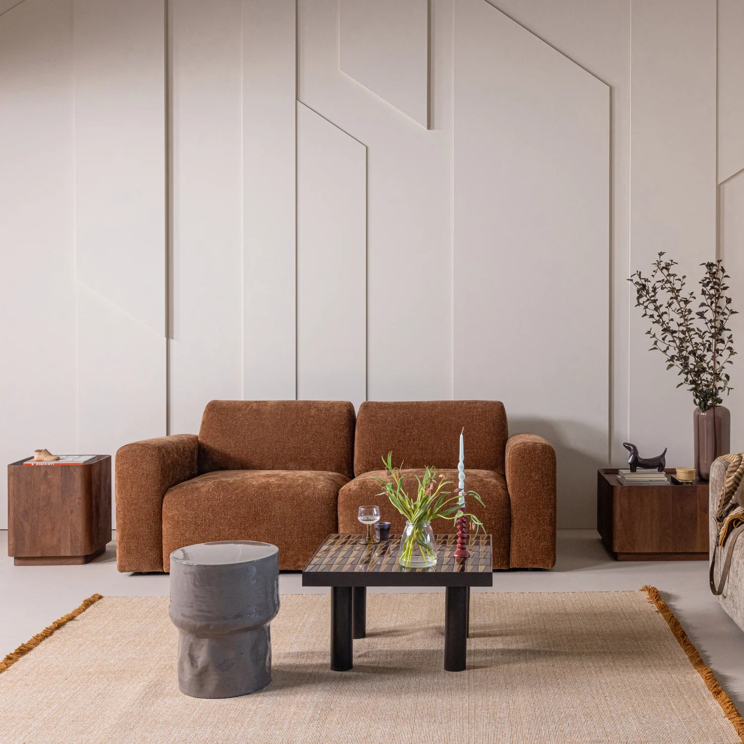Sofa 2-osobová UMINA khaki szenil