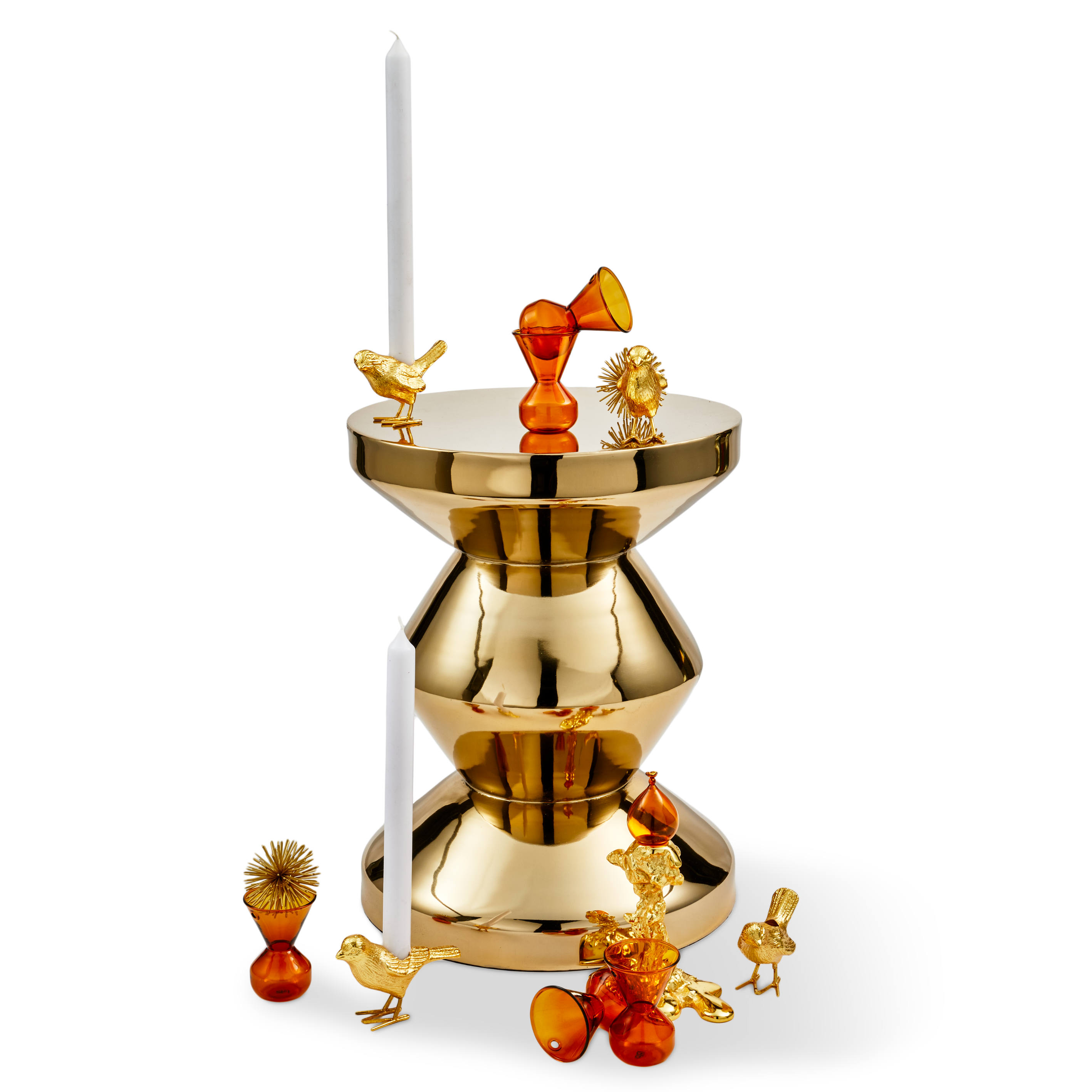 Súprava svietnikov FLOCK OF BIRDS zlatá