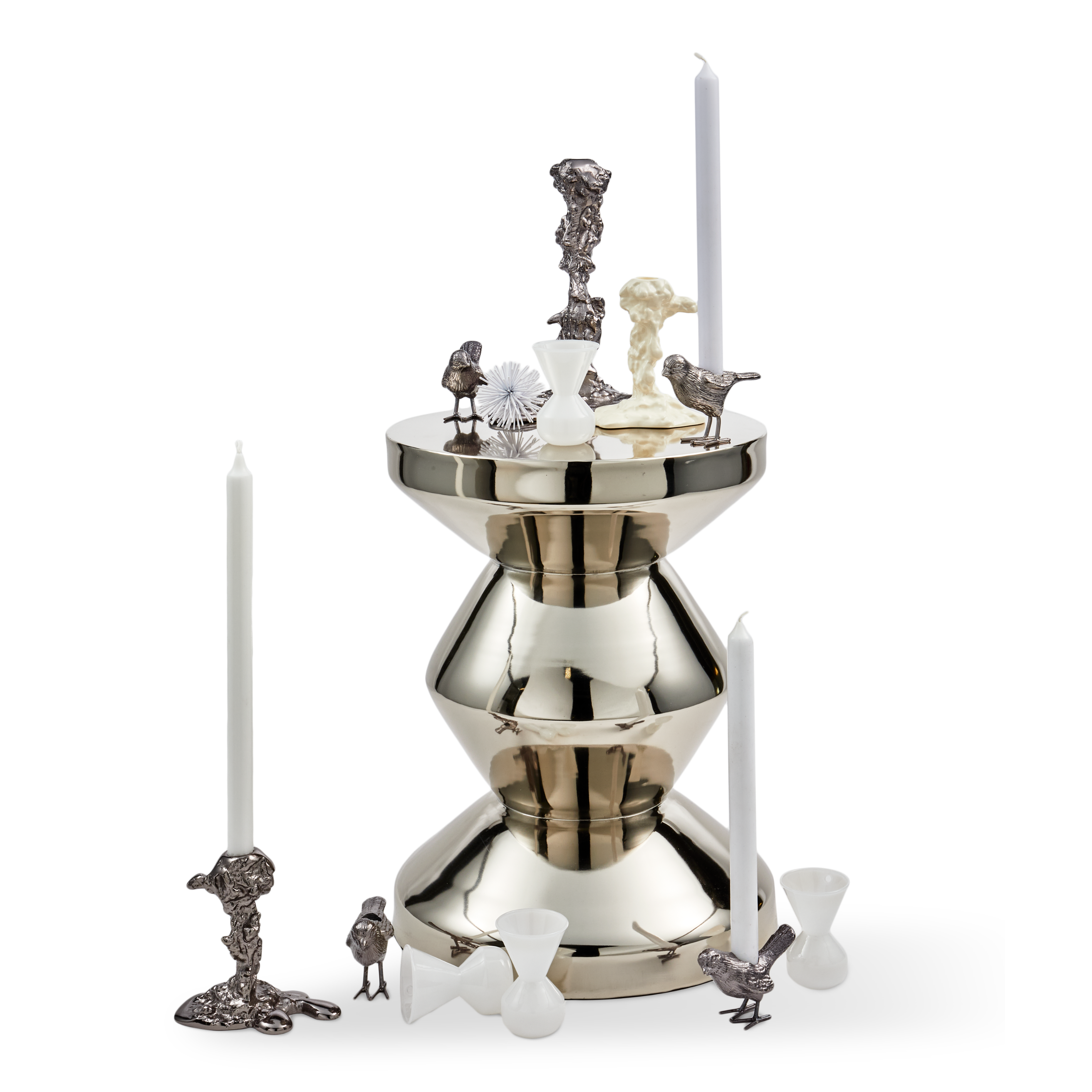 Svietniky FLOCK OF BIRDS tmavosivé