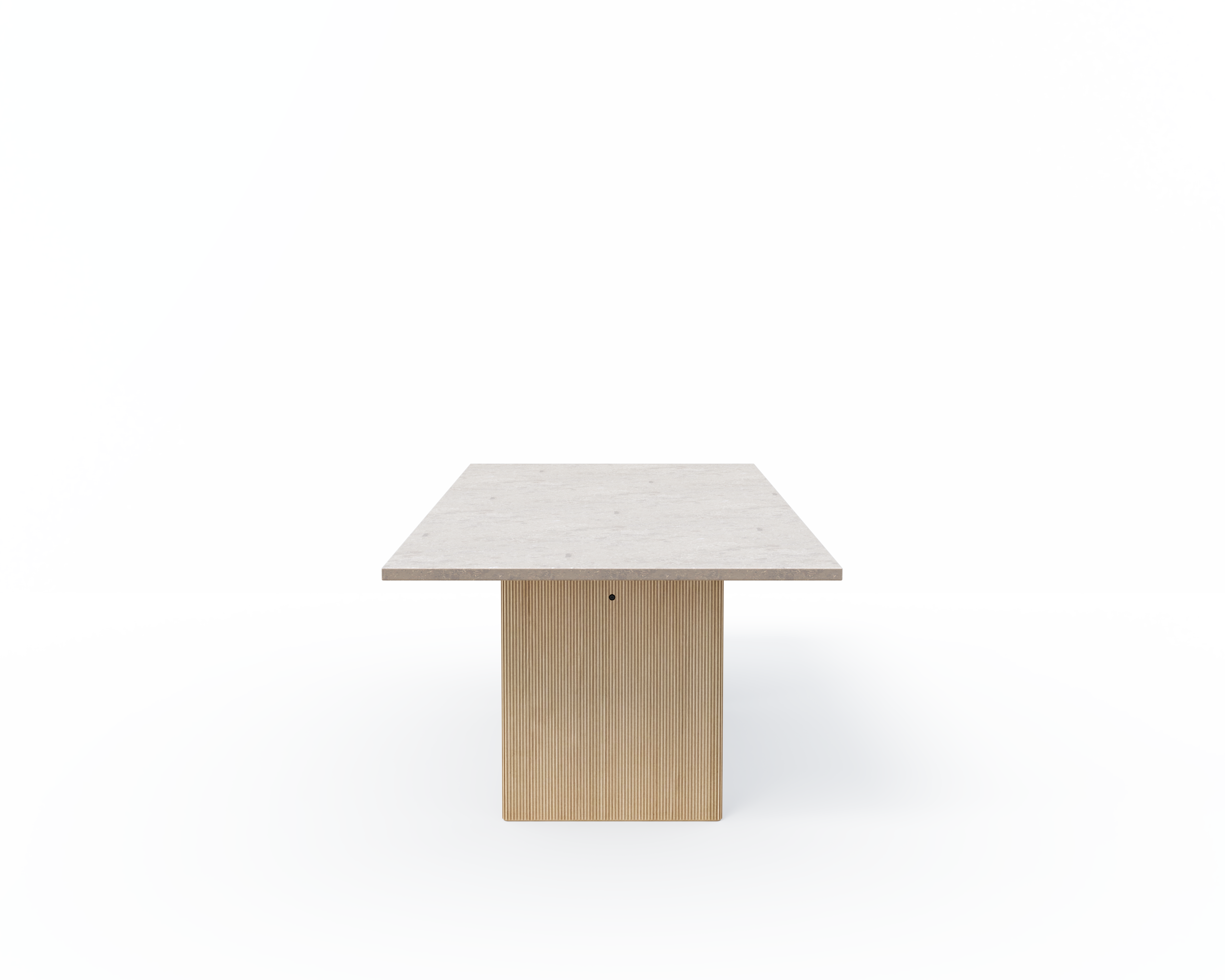 CABIN Table with Gray Limestone Top and Light Oak Base