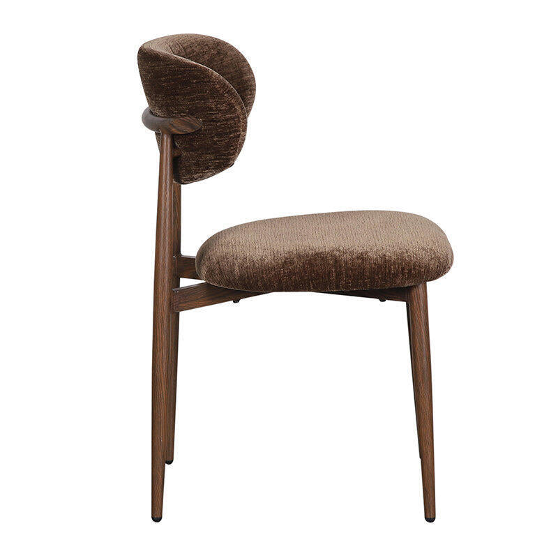 JAPANDI Chair in Brown with Dark Wooden Base