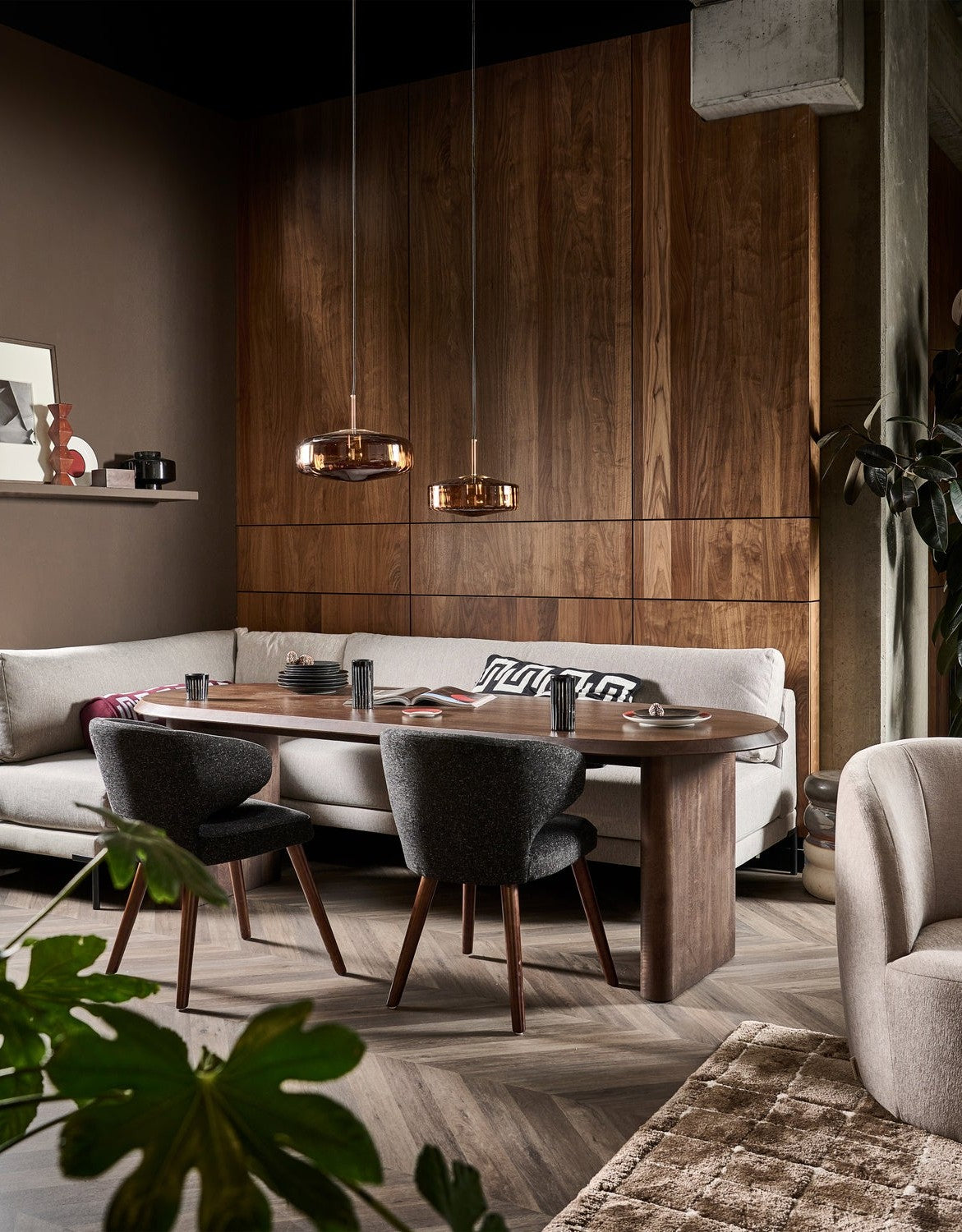 Szezlong ľavostranný COUPLE DINING BENCH taupe