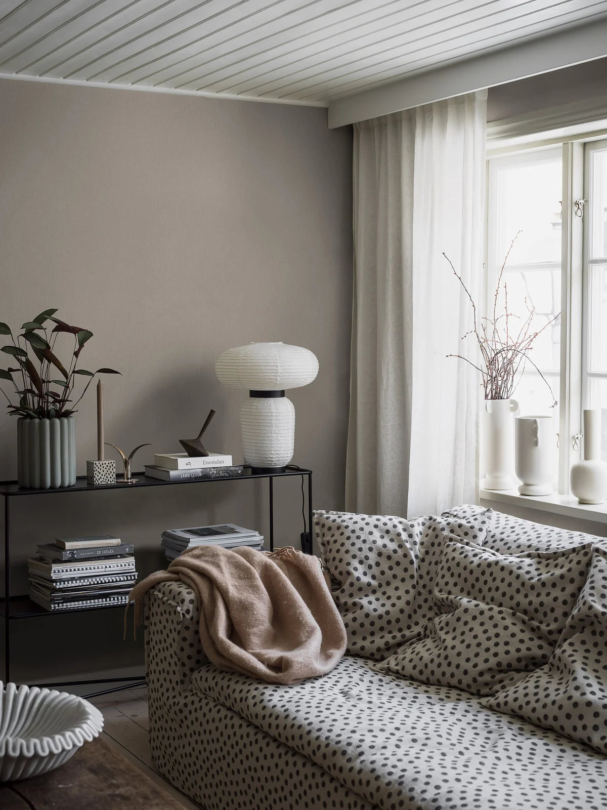 Structural wallpaper imitating linen - NATURAL LINEN dark beige