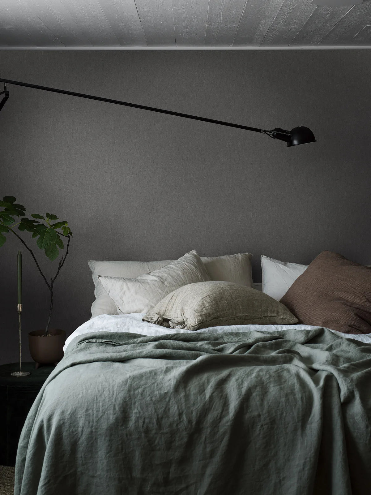 Tapeta štrukturálna imitujúca ľan LINEN - DIM tmavo šedá