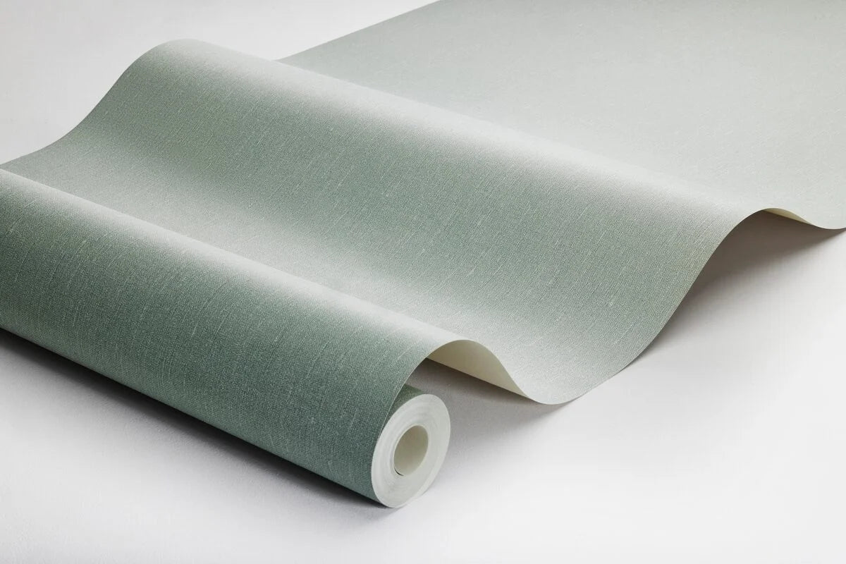 Structural wallpaper resembling linen - MINTY GREEN