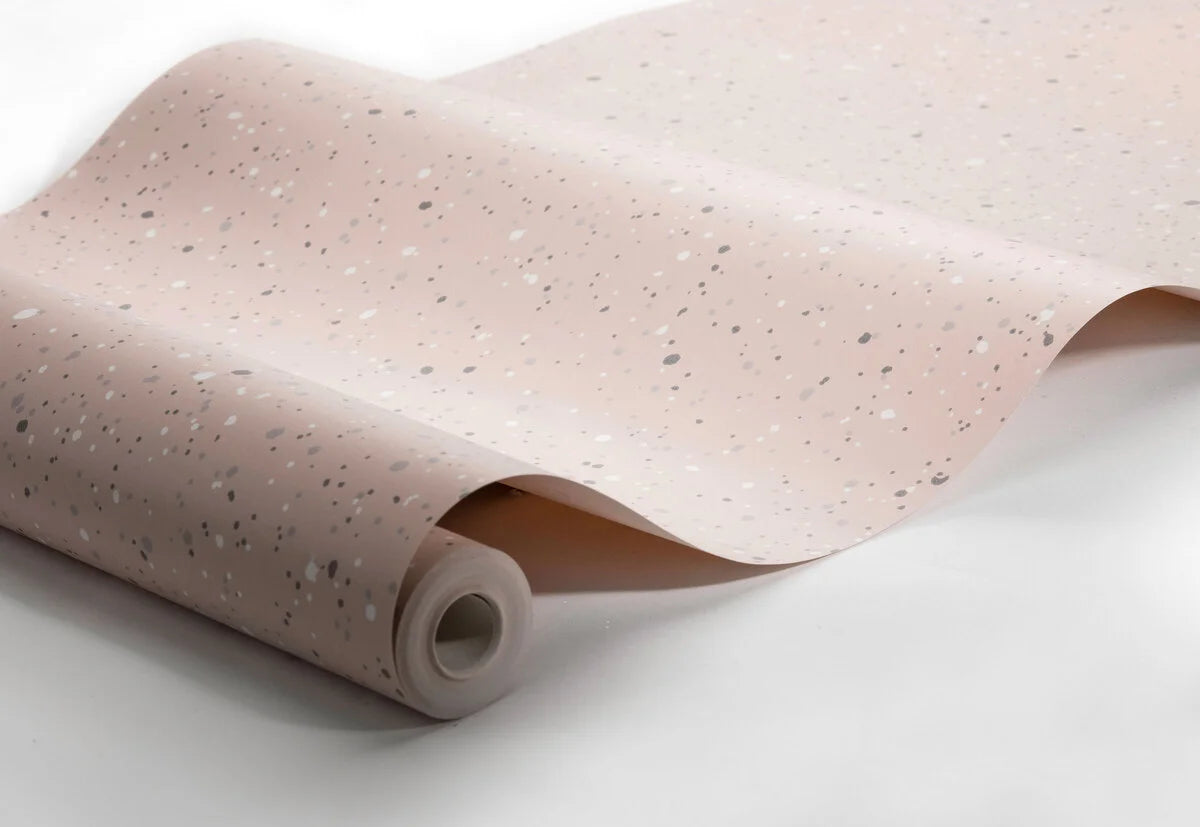 Non-woven paper wallpaper with dots JOHAN pink