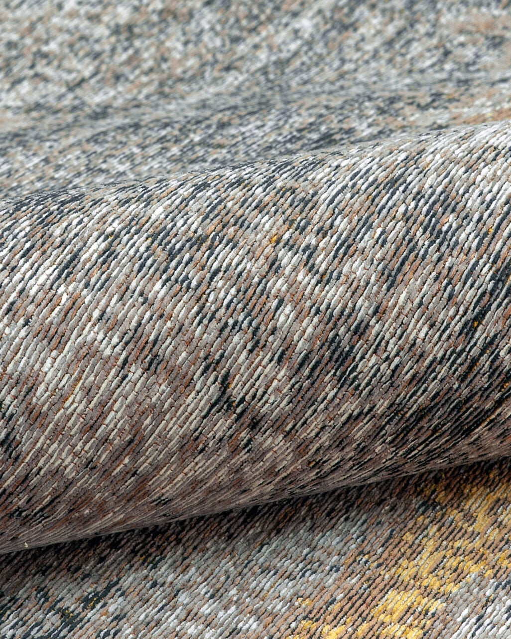 DECO RUGS Gray Rug with Yellow