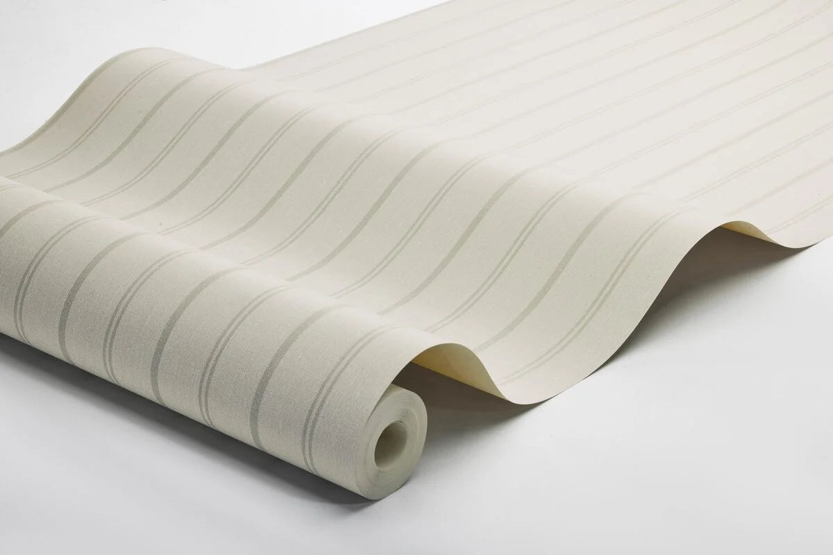 Tapeta s pruhmi WOODLAND STRIPE piesková so šedou