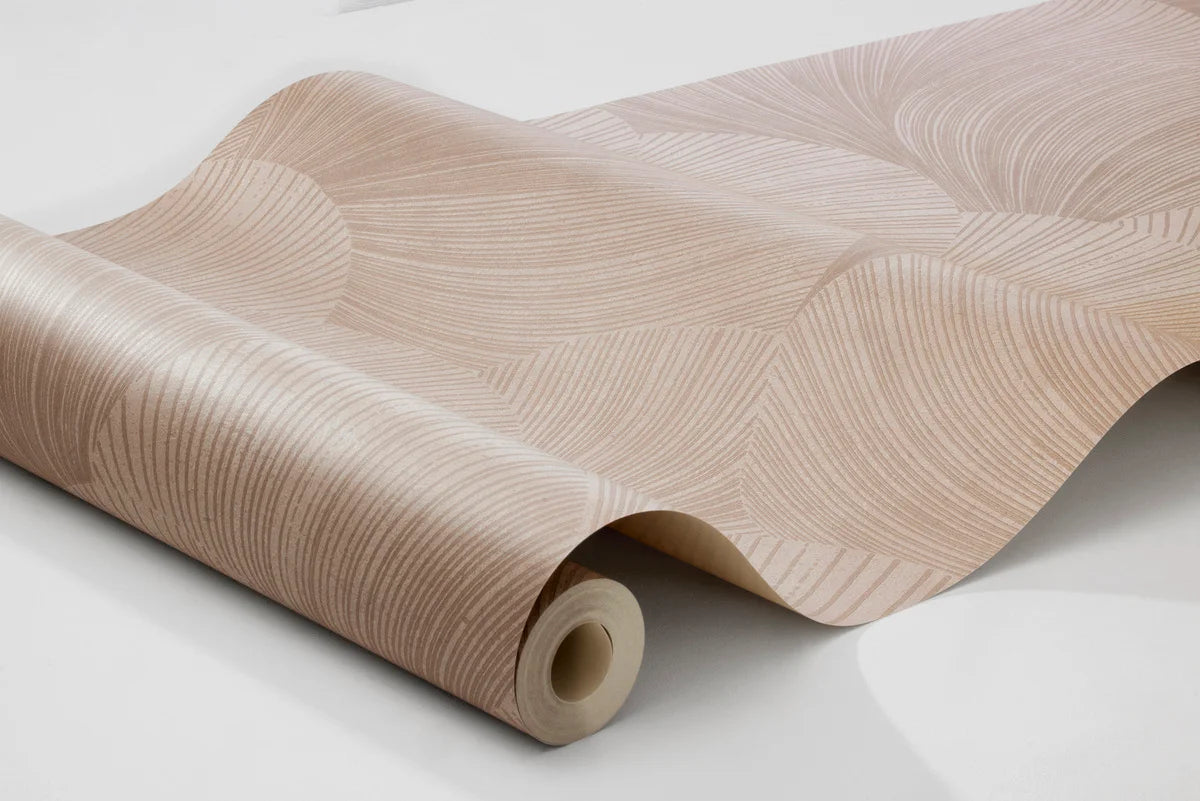 Papierová flizelínová tapeta s abstraktným vzorom MIRAGE v pudrovom ružovom