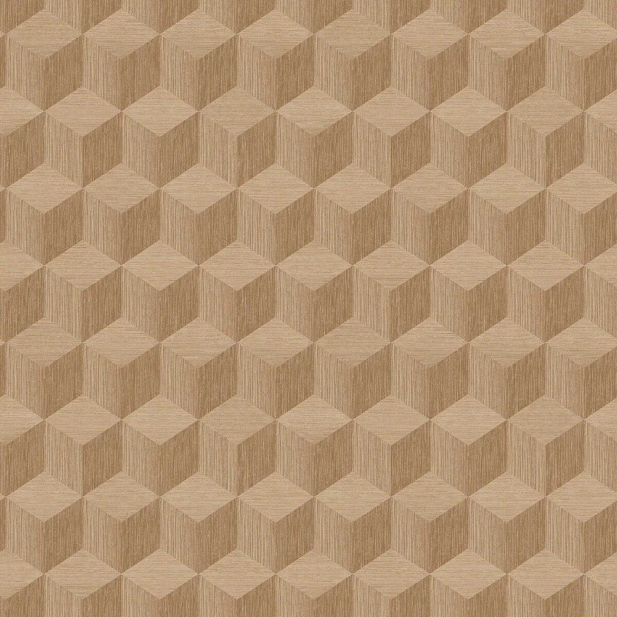 Papierová flizelínová tapeta s geometrickým vzorom CUBE tmavý béžový