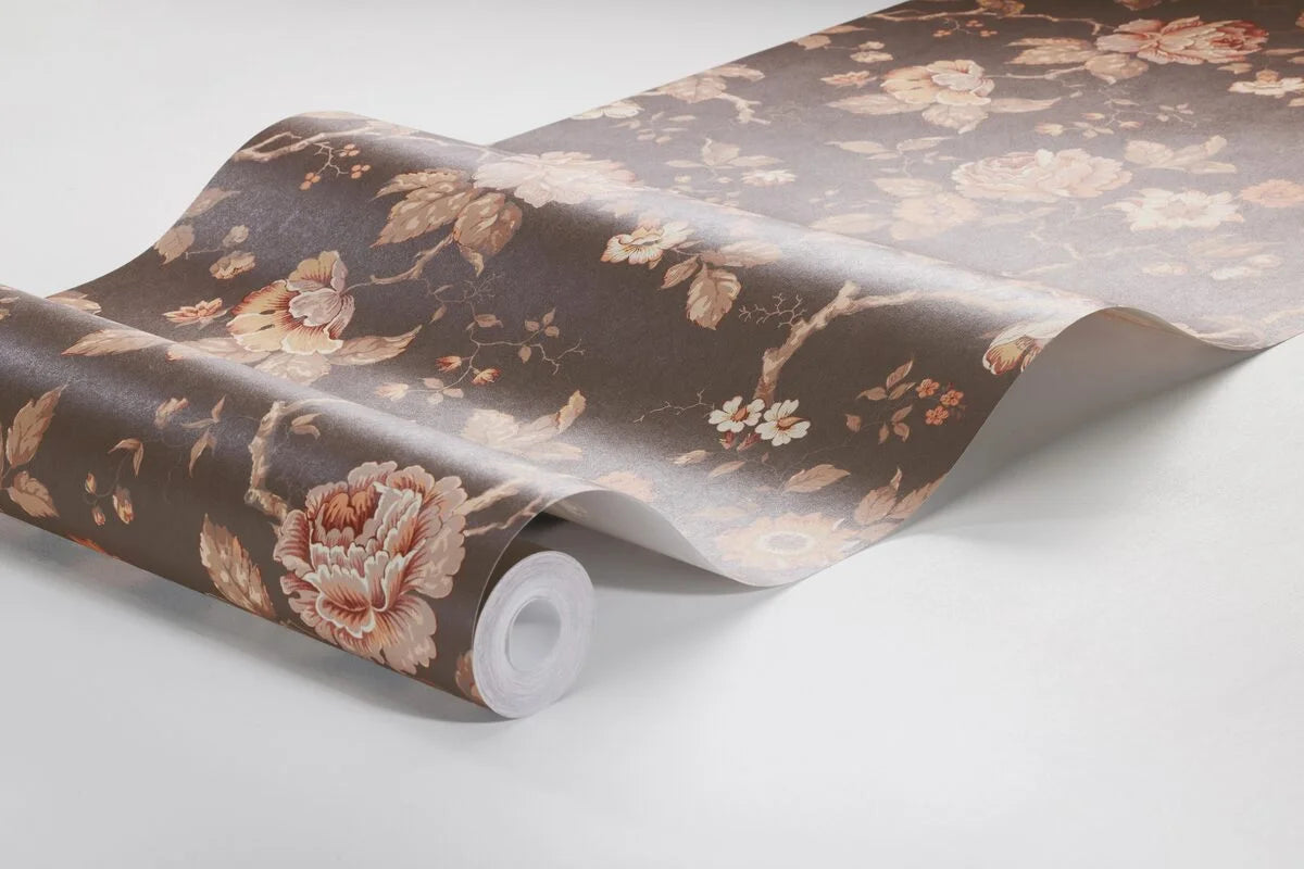 Tapeta s rastlinným motívom ROSENTRAD hnedá