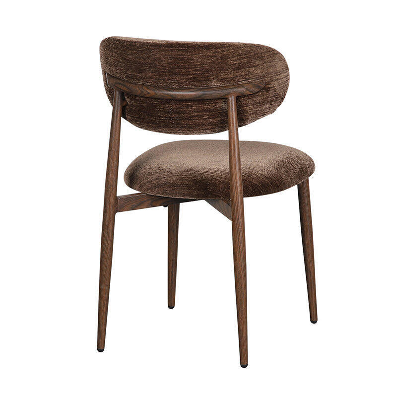 JAPANDI Chair in Brown with Dark Wooden Base