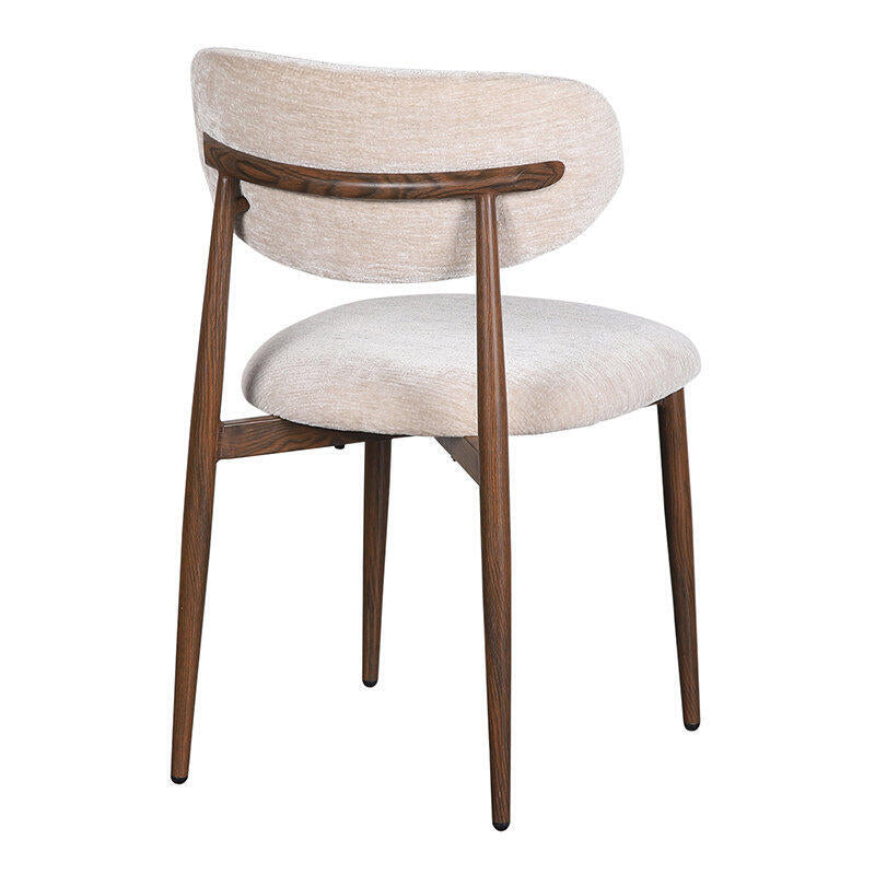JAPANDI Chair in Beige with Dark Wooden Base