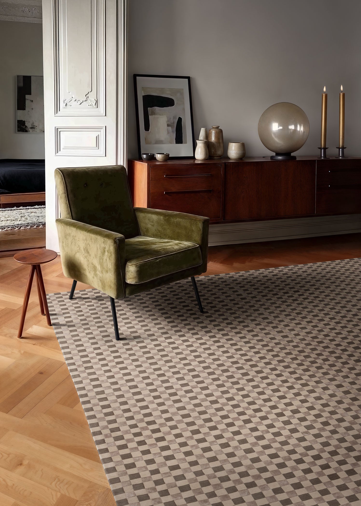 Koberec FLICKER béžový s jasnosivým