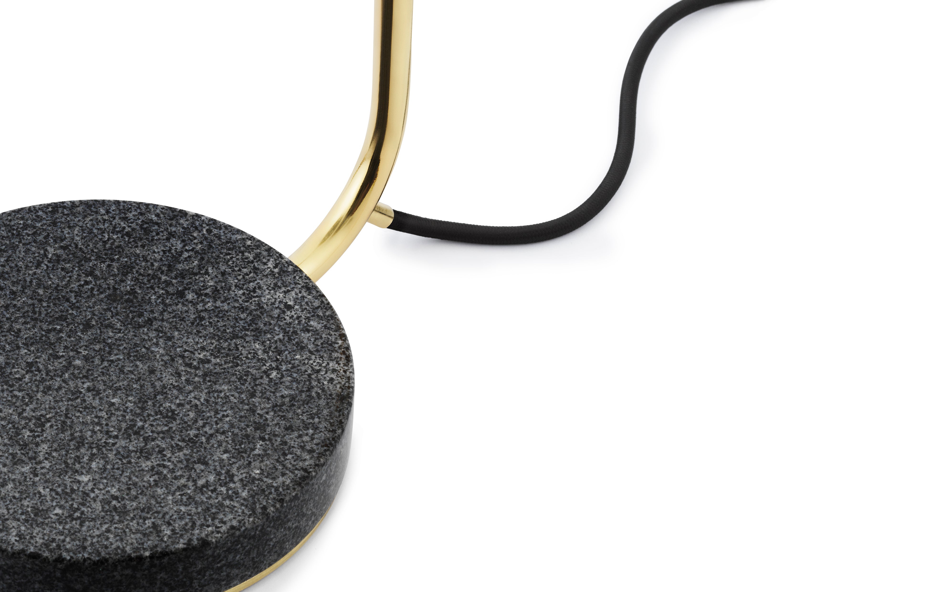 GRANT table lamp in gold with black granite