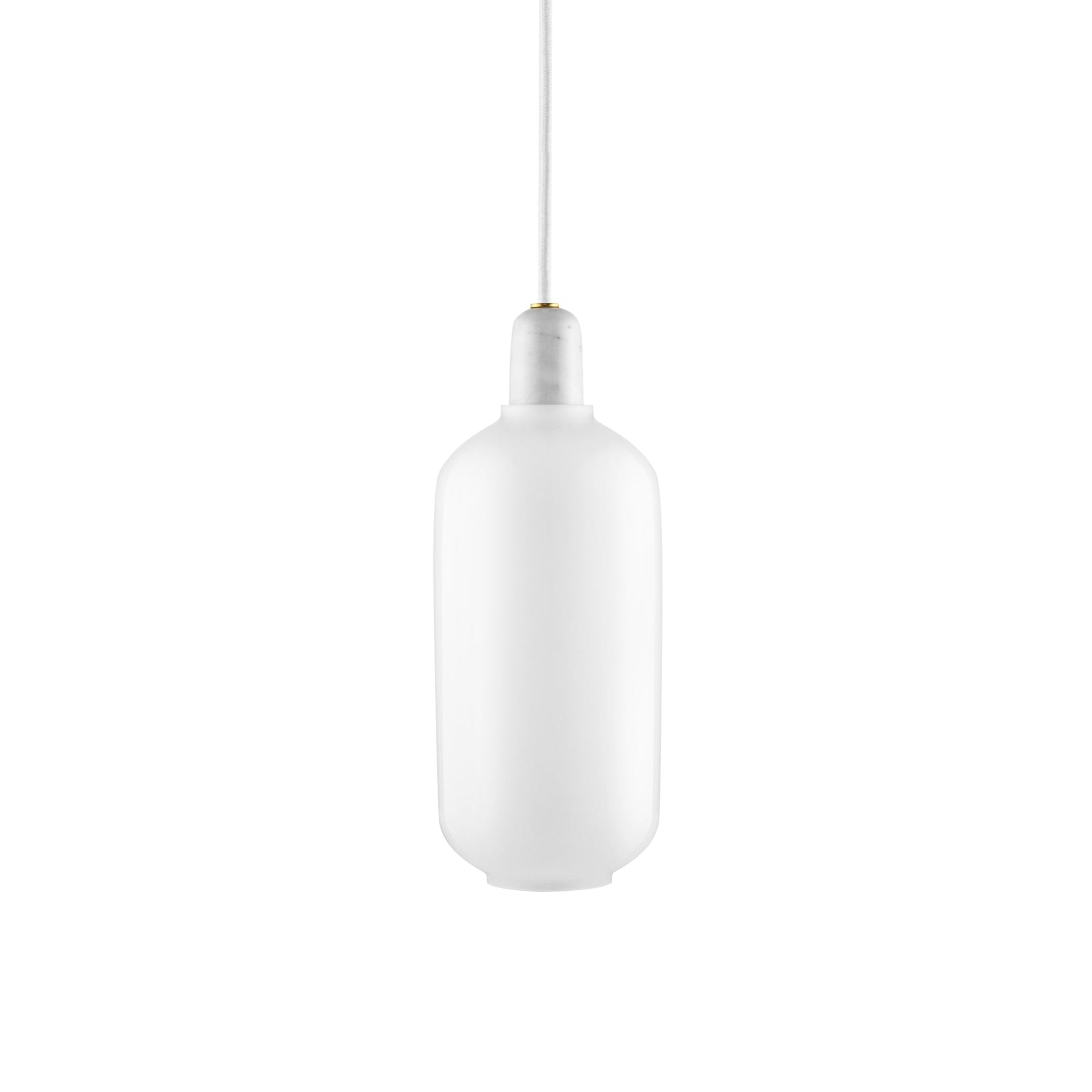 AMP LARGE pendant lamp white glass with white marble