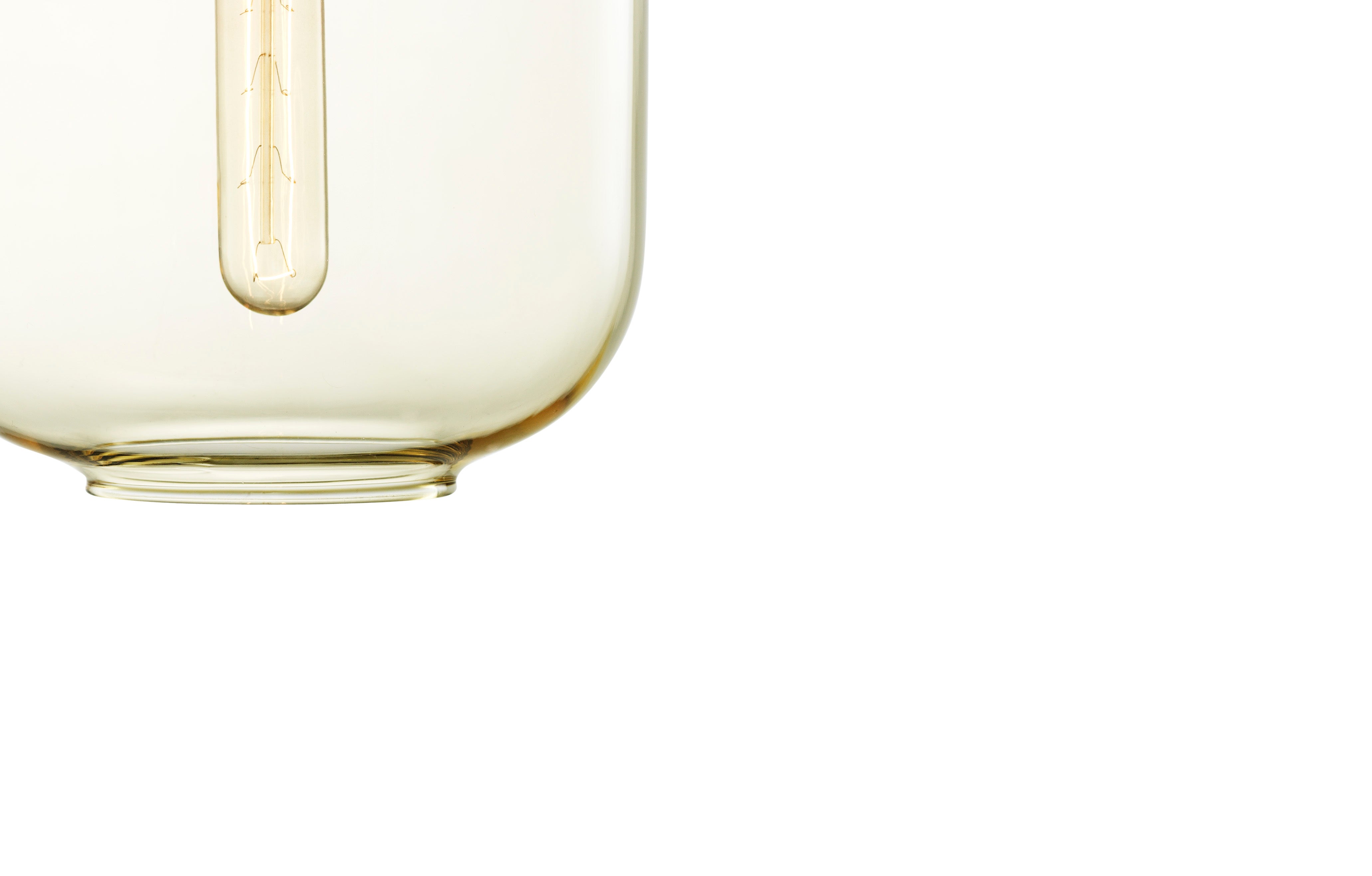 Závesná lampa AMP žlté sklo so zeleným mramorom